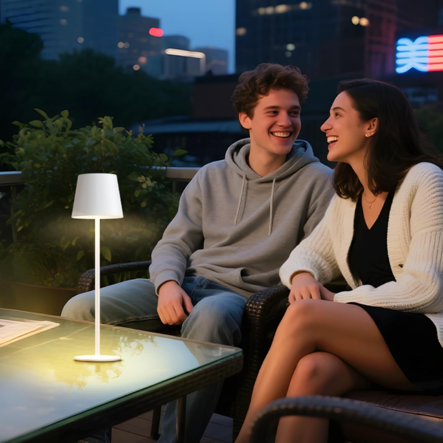 uuffoo 2 Pack Cordless Table Lamp Rechargeable 5000mAH Battery Operated Lights Touch Control LED Portable Desk Lamps 3