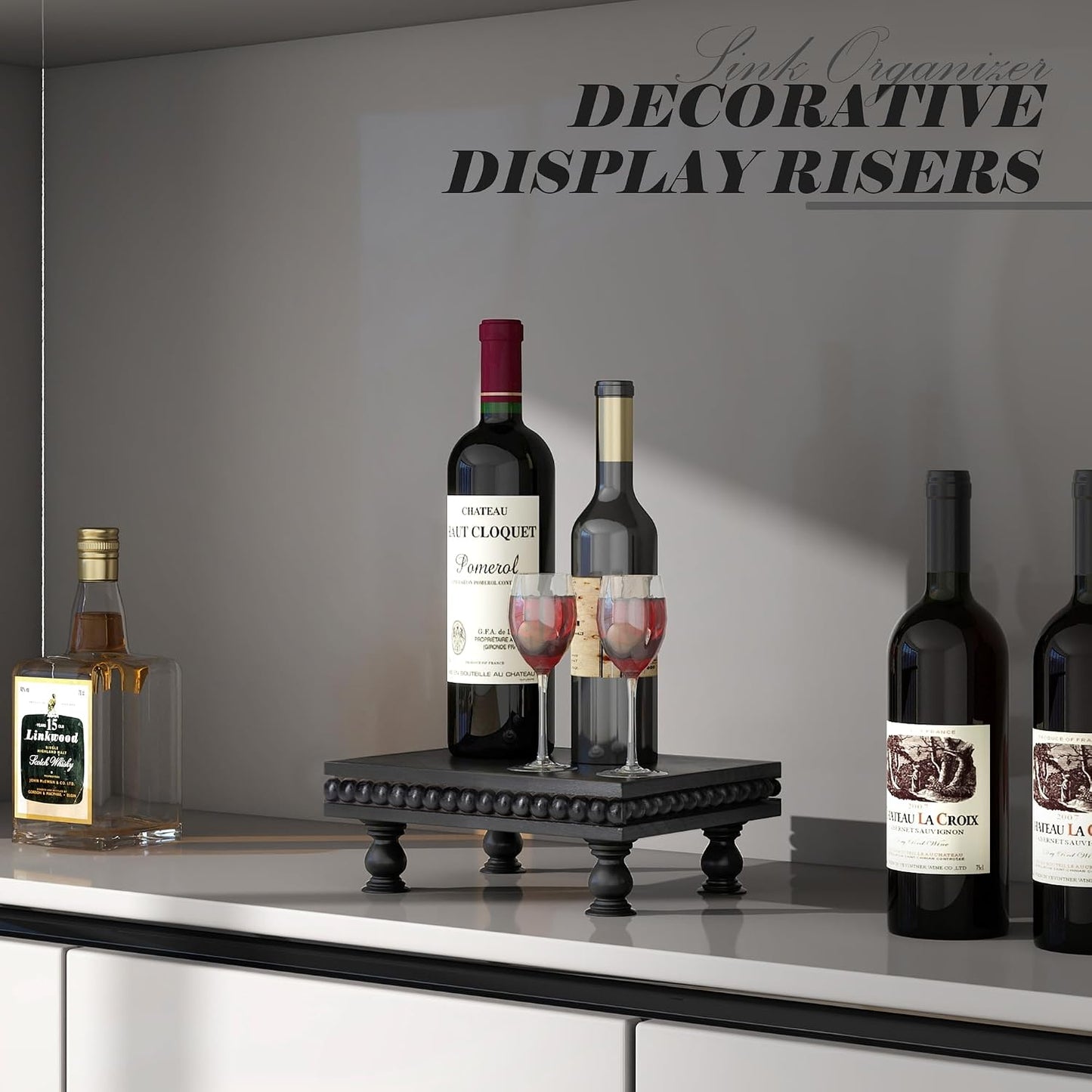 Farmhouse Pedestal Stand / Black