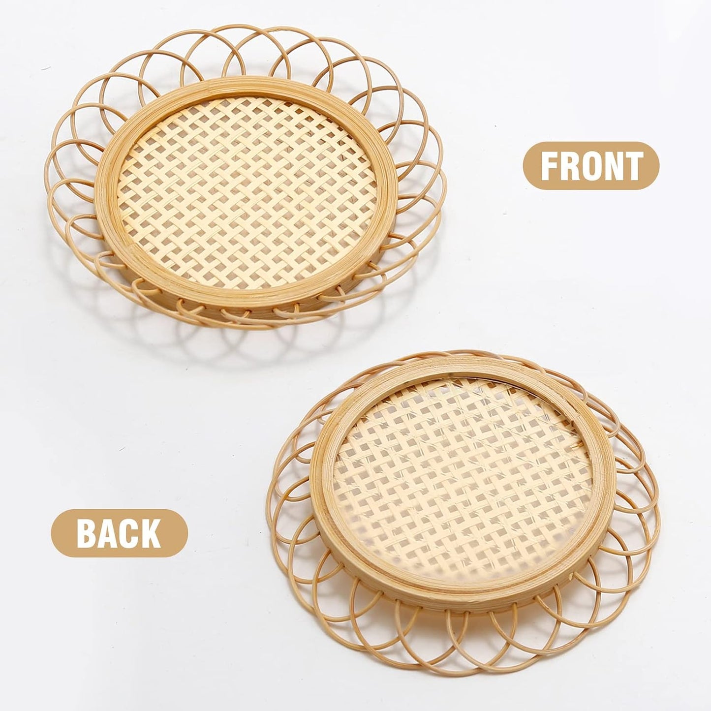 Boho Coasters for Boho Living Room / Natural / Set of 4