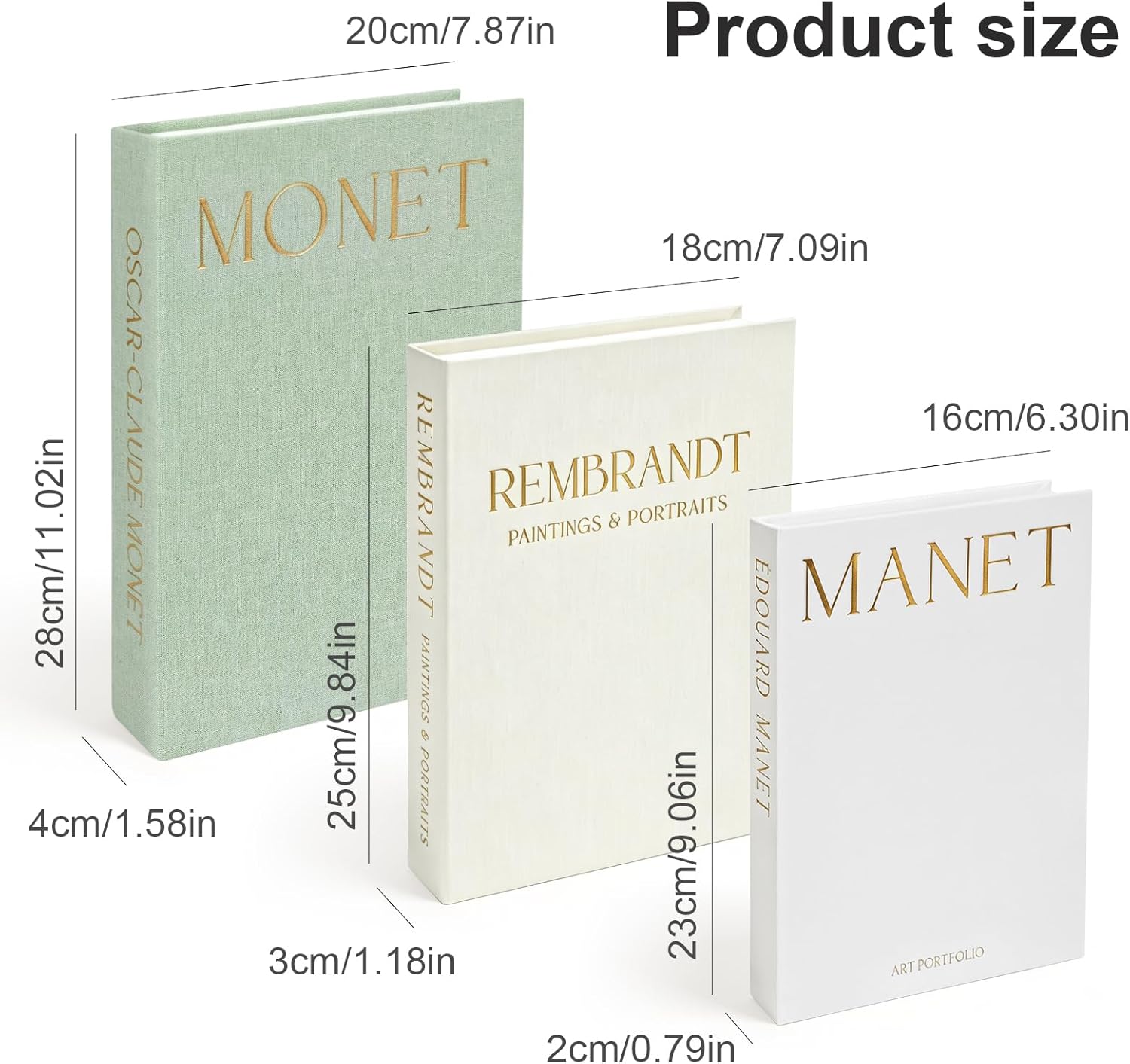 Decorative Books for Modern Home Decor / Set of 3