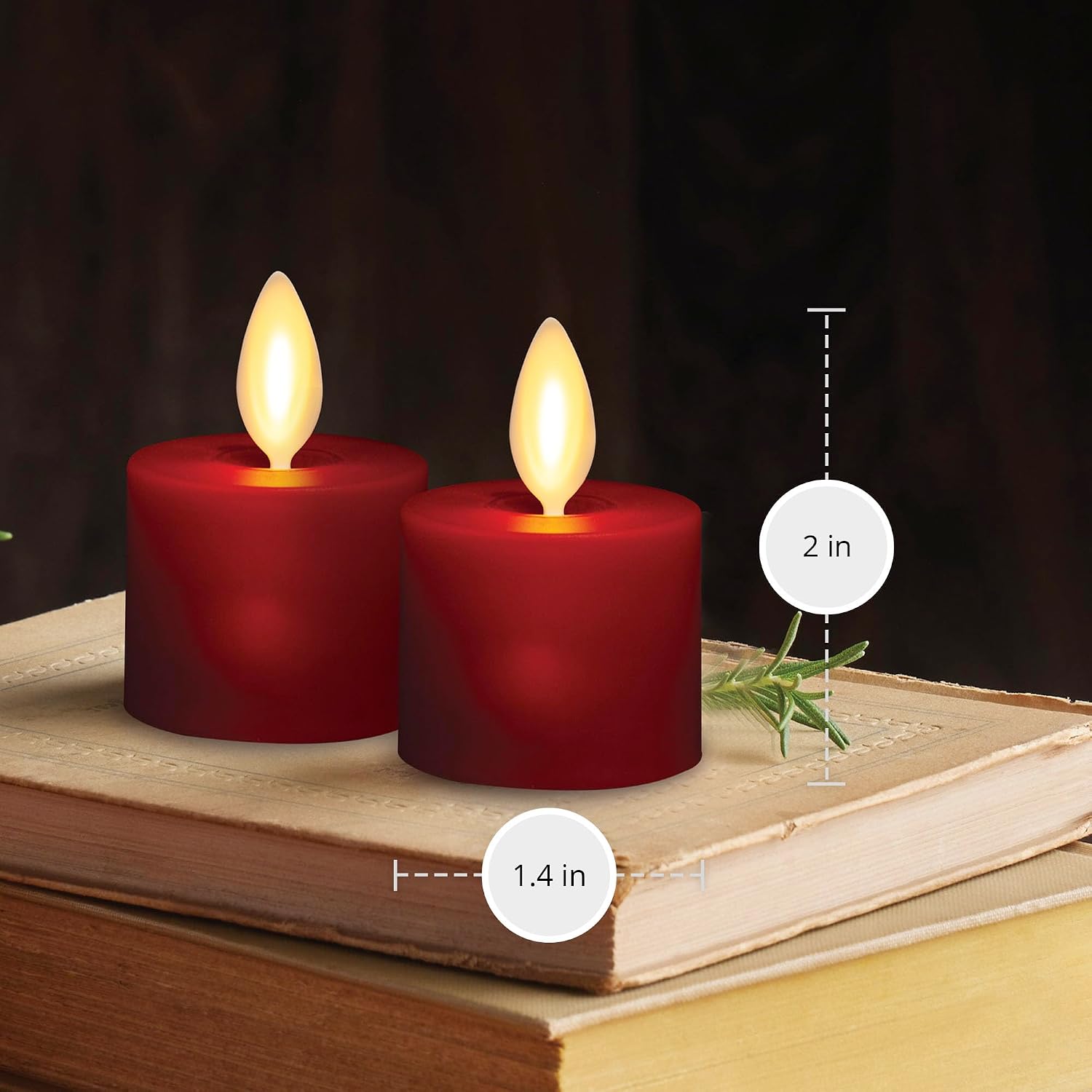 Luminara Moving Flame LED Flameless Tealight (1.4" x 2") Remote Ready Battery Operated Plastic LED Flameless Tea Light