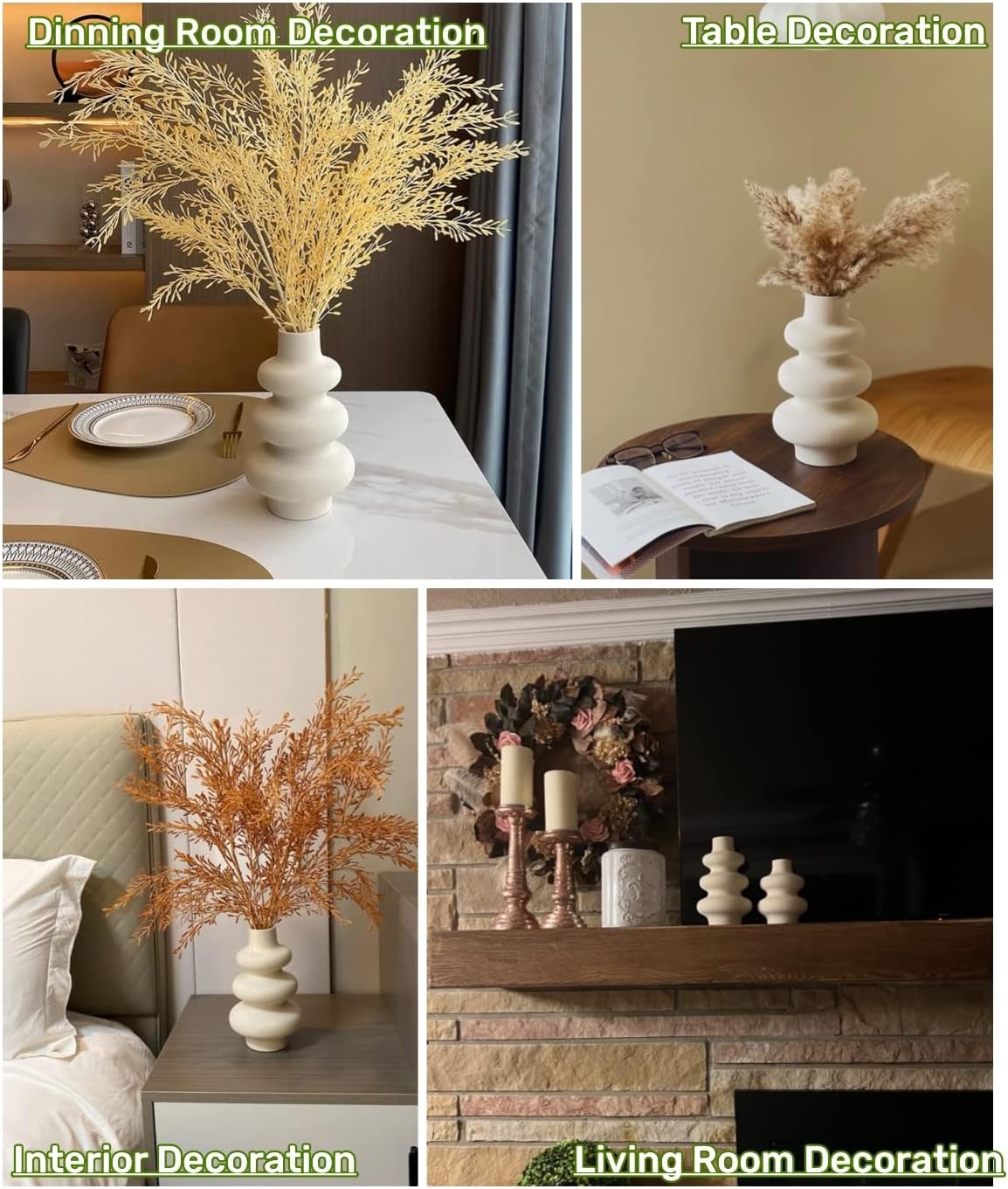 Ceramic Modern Dried Flower Vase / Off White A / Single Large