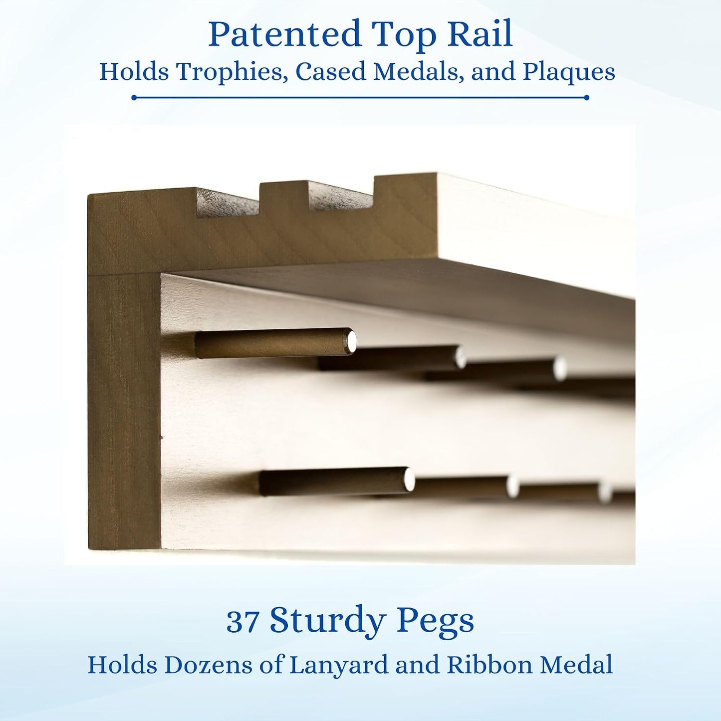 4ft- Premier Medal Hanger Display Rack and Trophy Shelf for Gymnastics, Soccer, Basketball, Football, and More. The