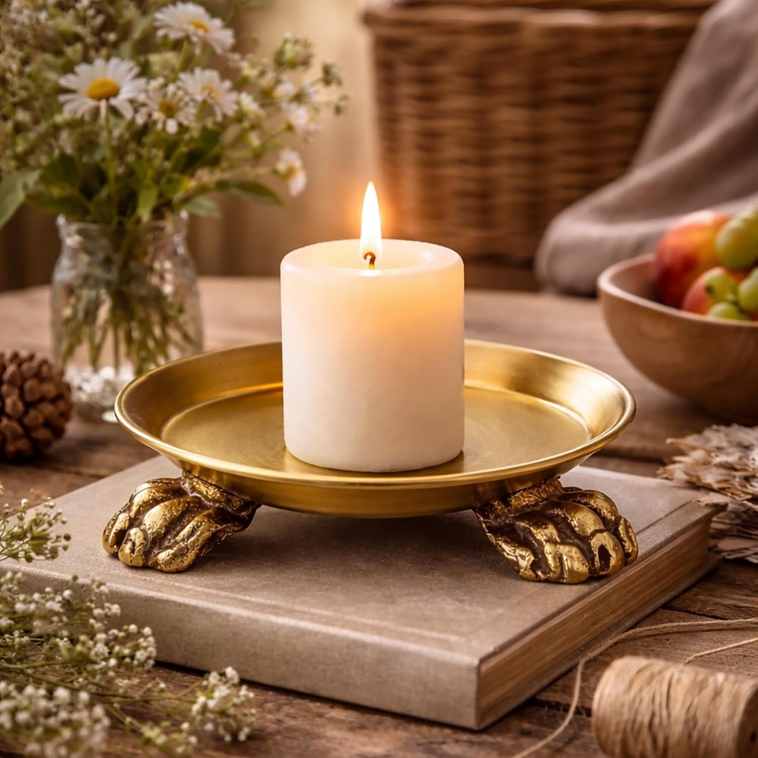 Clawfoot Candle Dish / Gold
