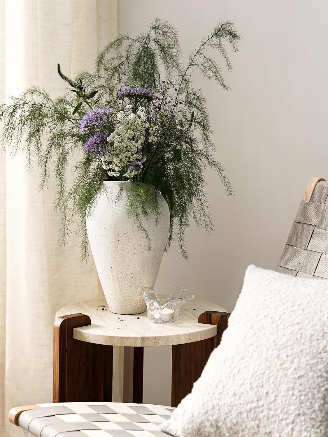 White Ceramic Vase / 11.8 Inch-sandstone White / 11.8 Inch
