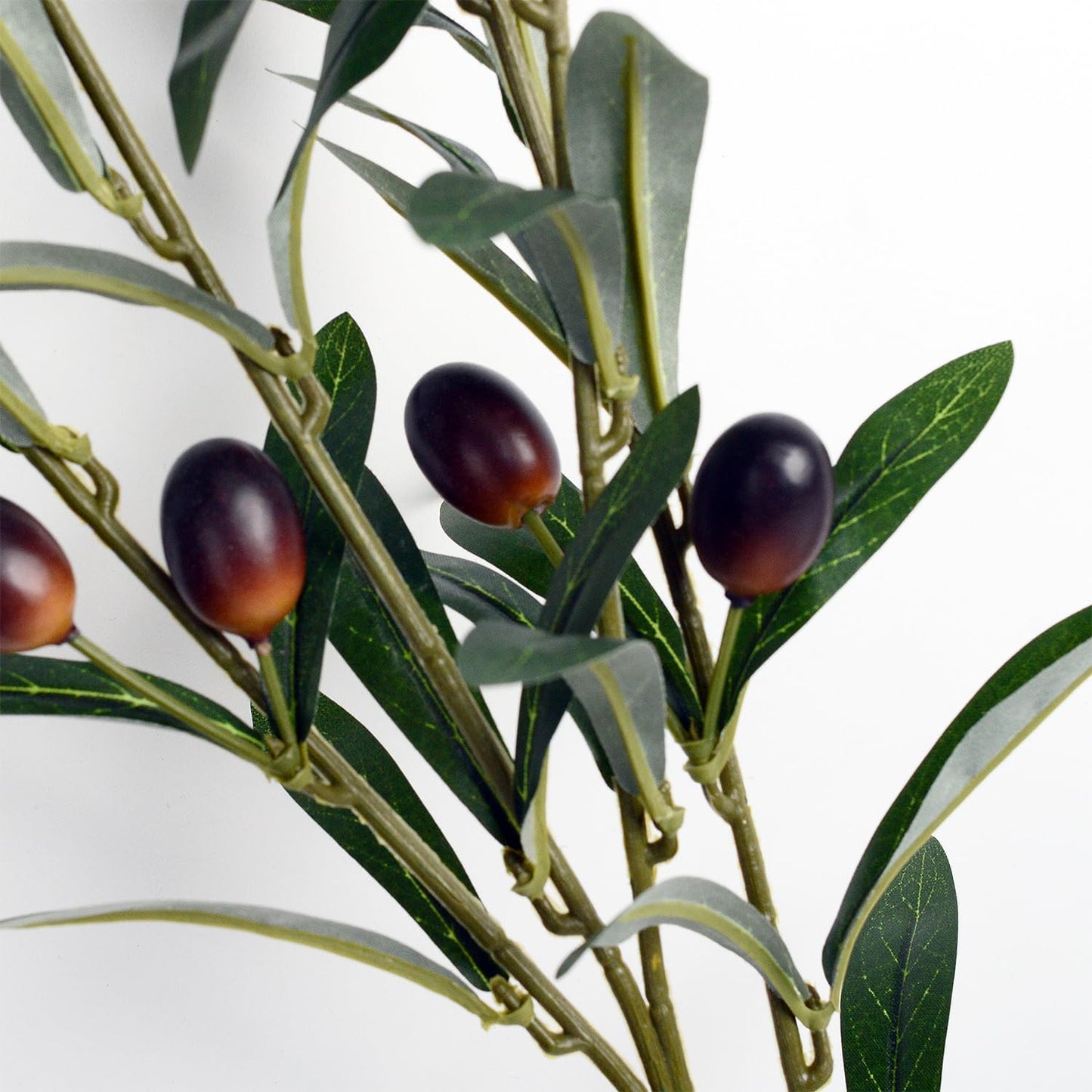 Olive Branch Artificial Plants Greenery Stems Faux Olive Branches for Vases / Green / Set of 6