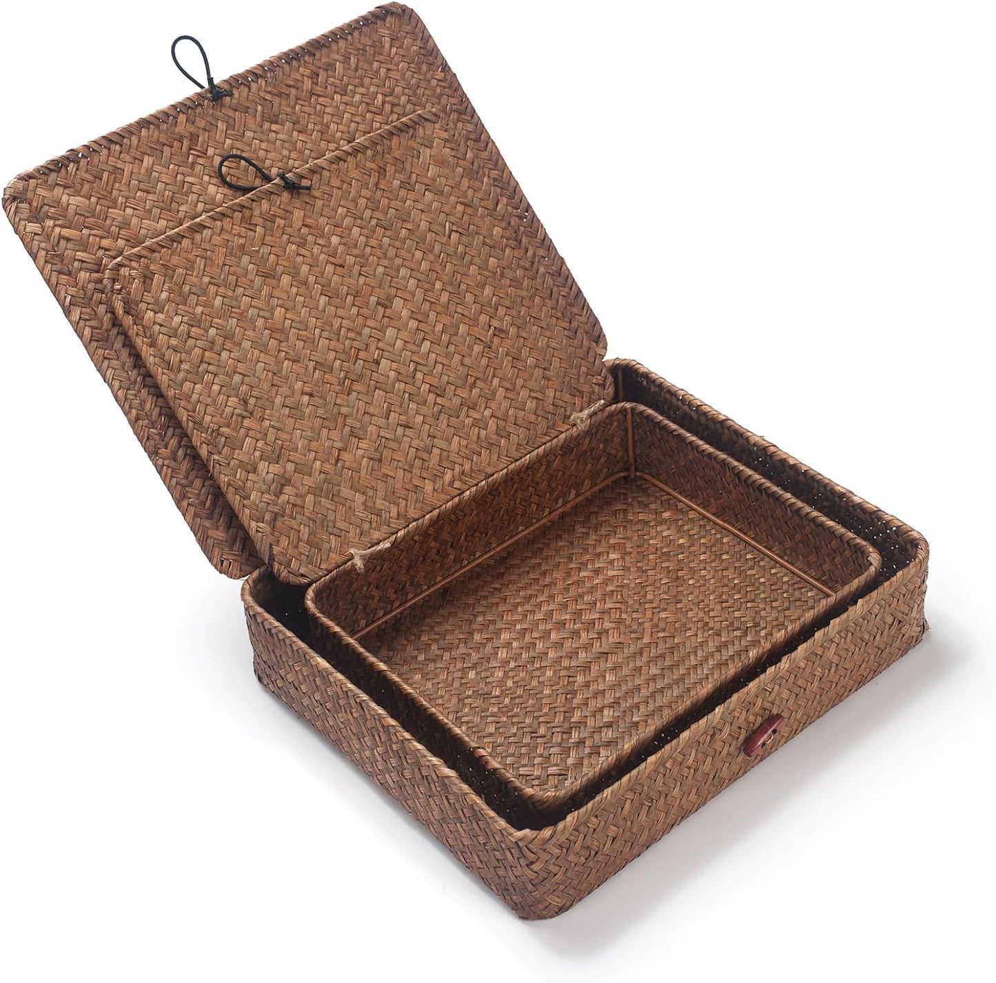 Flat Wicker Basket / Coffee