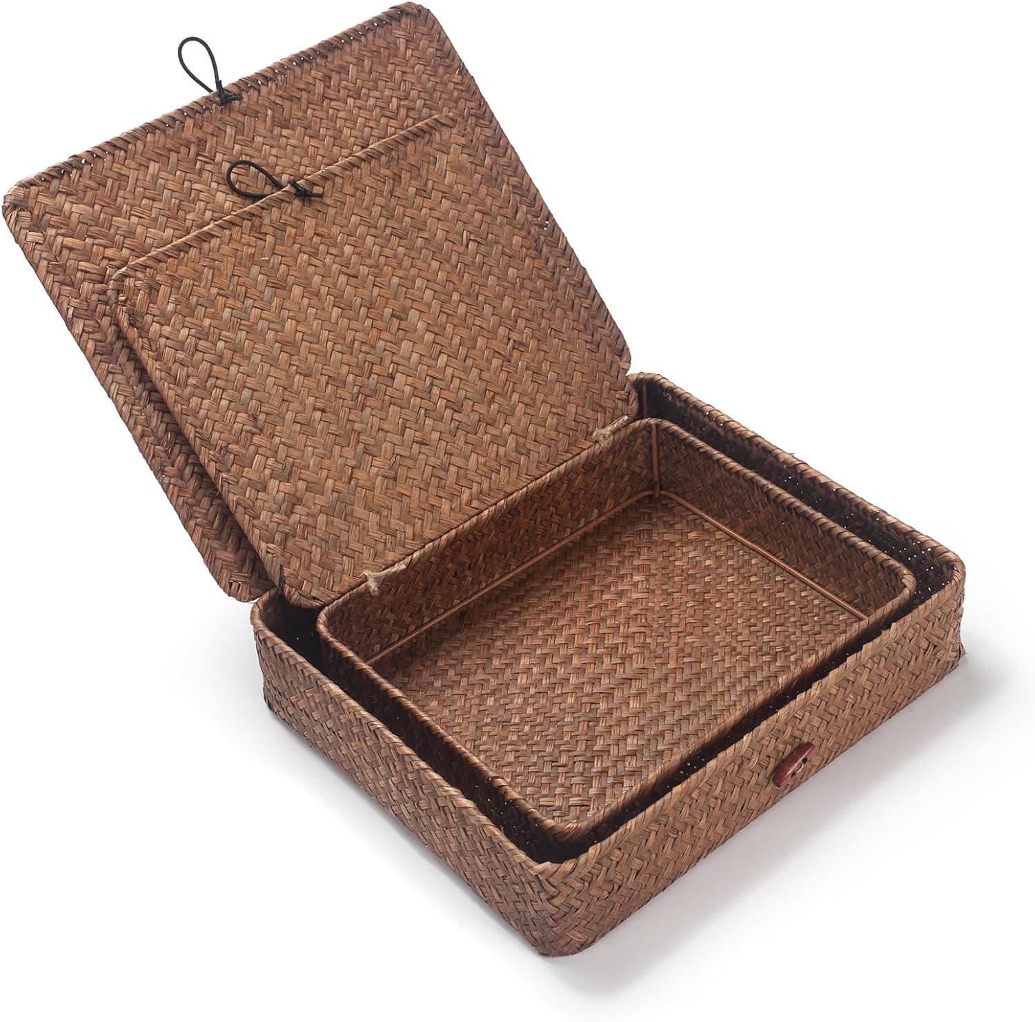 Flat Wicker Basket / Coffee