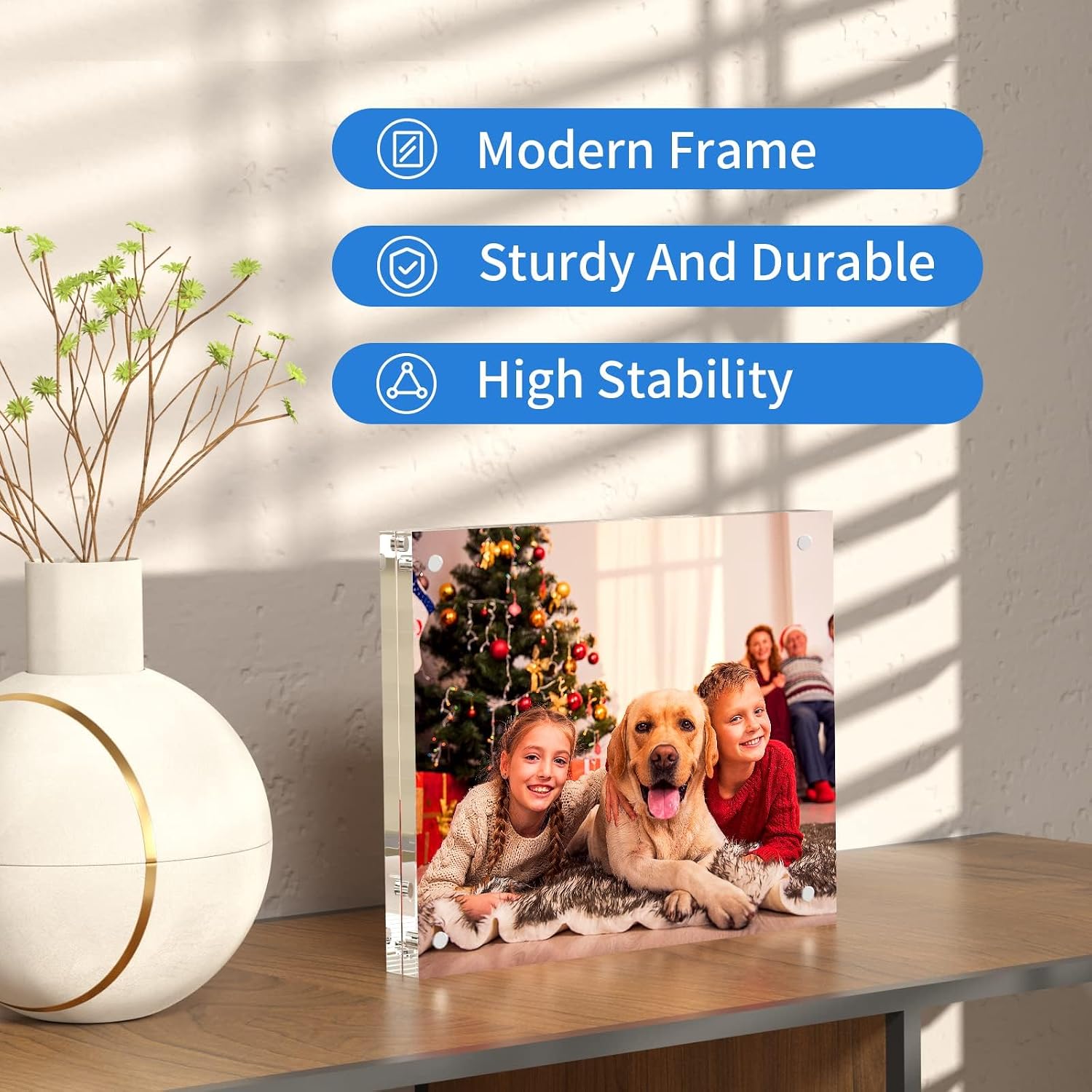 NIUBEE 8.5x11 Picture Frame, Clear Certificate Document Photo Frame | Shatterproof &Safe, 95% High Transparency, UV