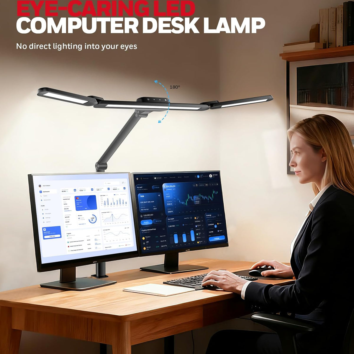 Honeywell HJ3B Sunturalux LED Clamp Desk Lamp for Computer Architect | Eye-Caring, CRI≥92, 4 color temps 3000K-5700K