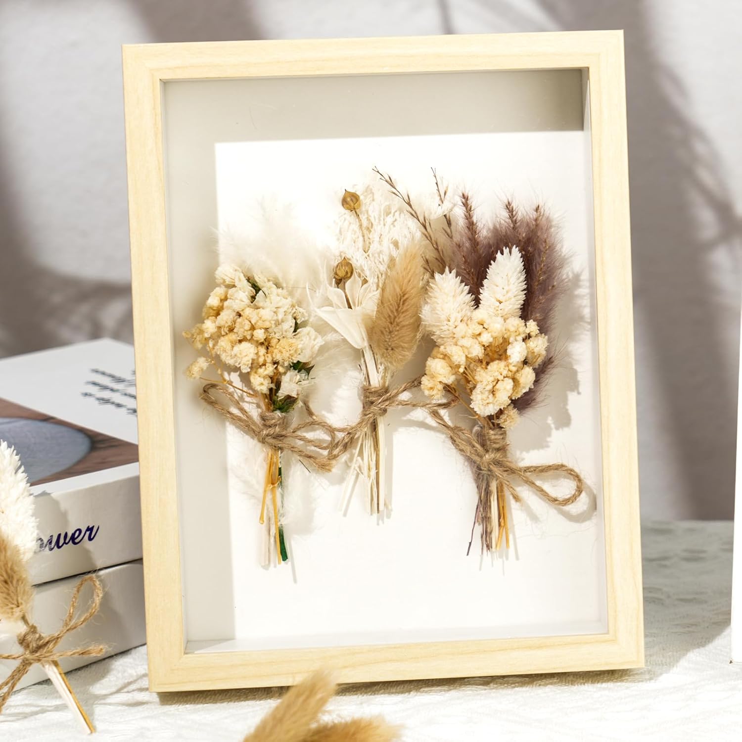 Dried Flower Bouquet Mini Pampas Grass for Crafts Small Dried / Boho Style / Natural / Set of 12