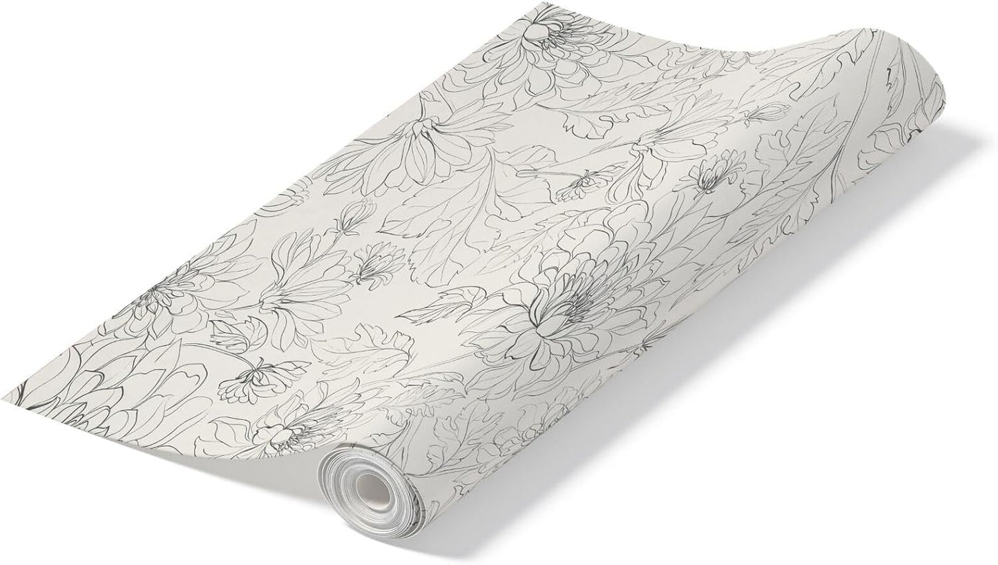 Peel and Stick Wallpaper Roll Design in Vinyl Sticker Paper / Impossible 2 Forget / 17.5 x 216