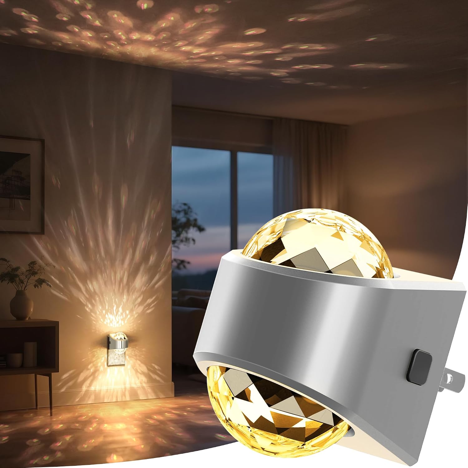 Briignite Night Light, Sliver Night Lights Plug into Wall LED Projector