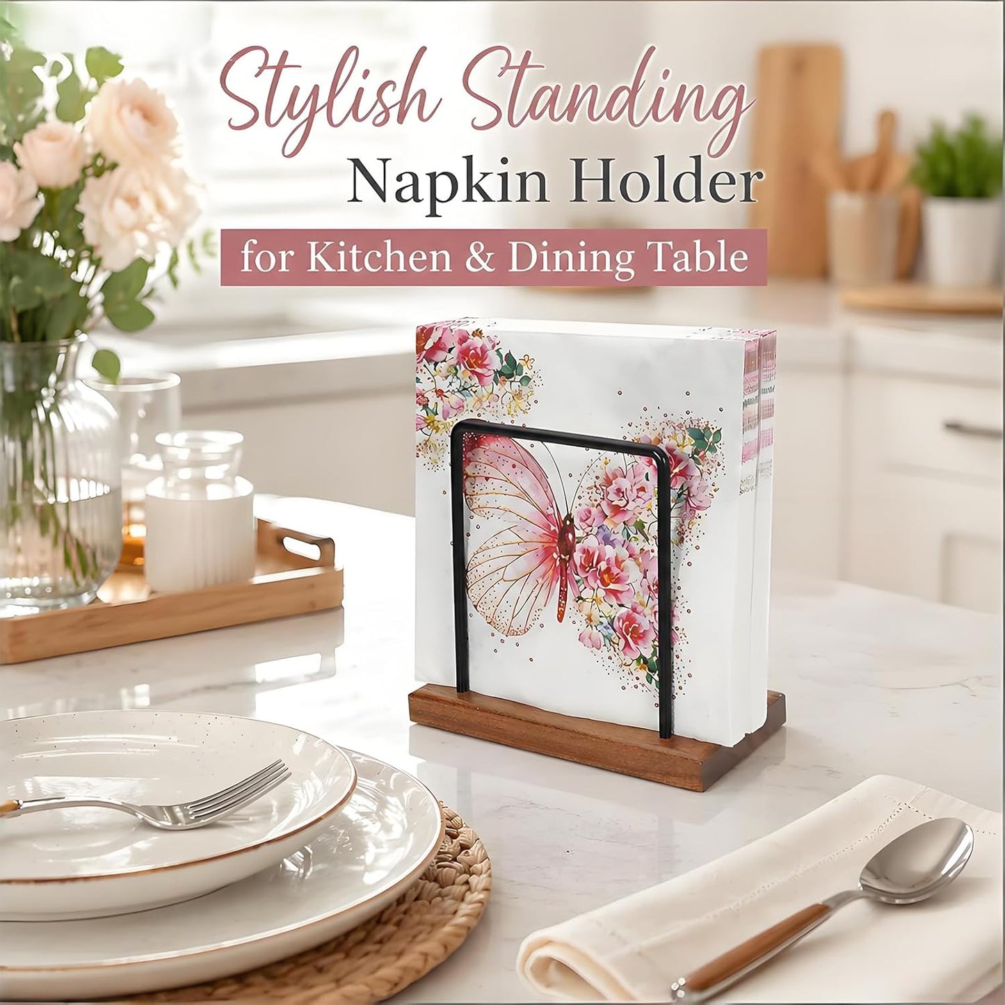 Wooden Napkin Holder / Wood Napkin Holders for Paper Napkins