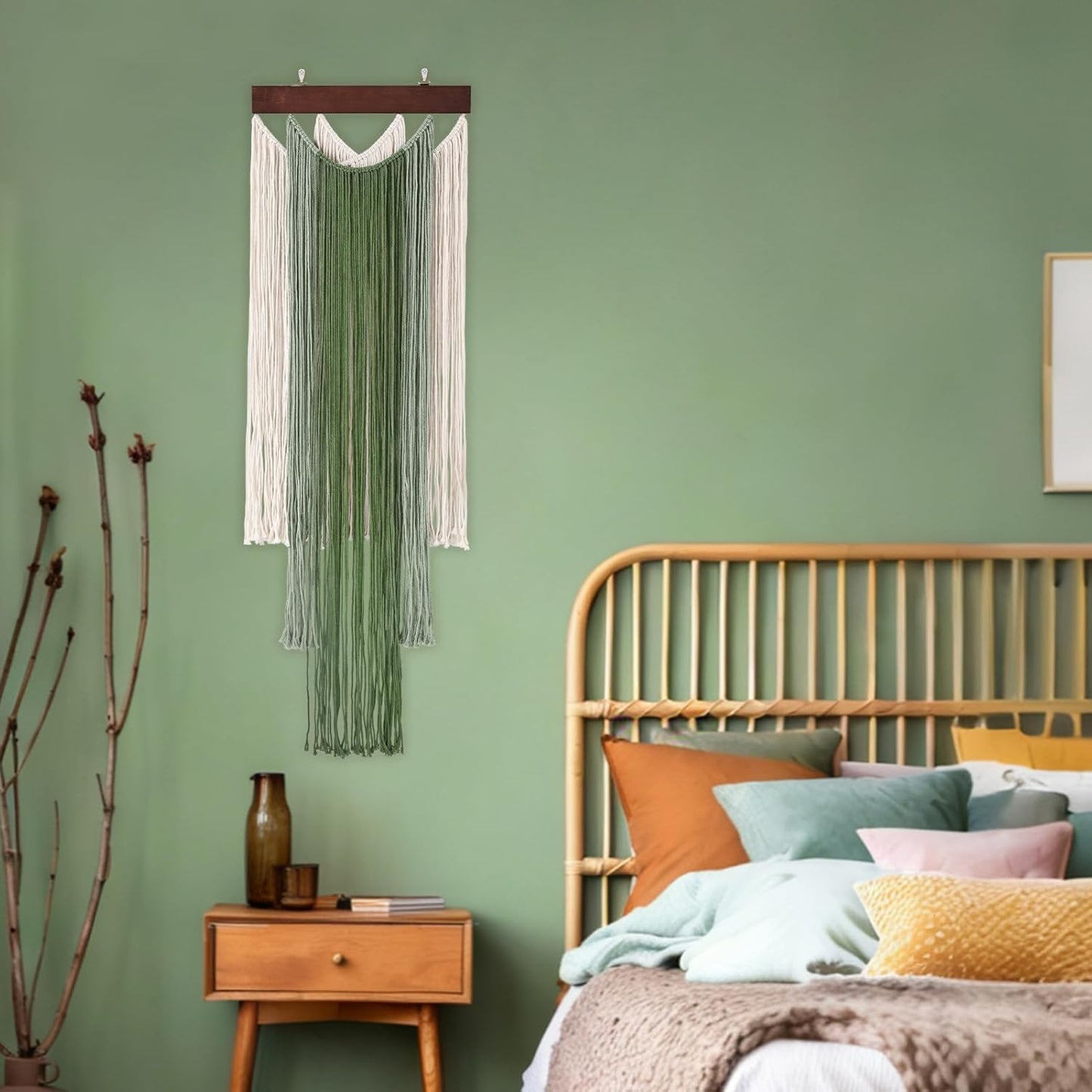 Handmade Woven Wall Art / 47.2"L x 15.7"W / Green