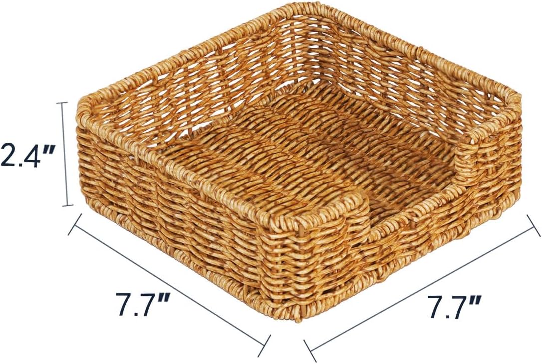 Rattan Napkin Holder Woven Guest Towel Holder / 7.7"L x 7.7"W x 2.4"H / 7.7 Inch