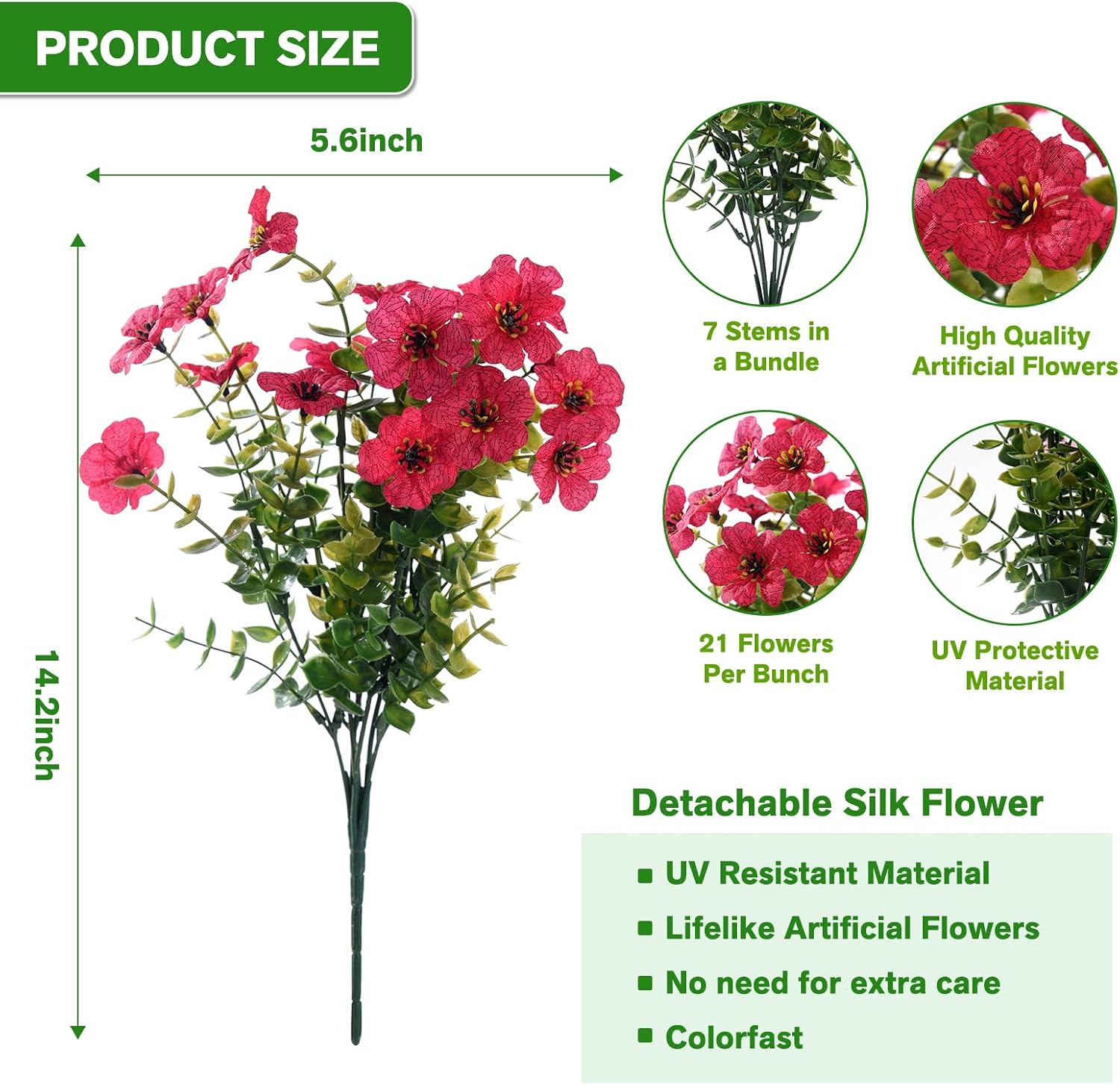 13Bundles Silk Realistic UV Resistant Faux Flowers / Rose / Artificial Flowers / Set of 13
