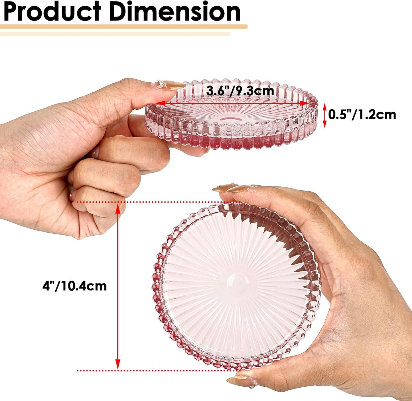 Modern Clear Coaster / Clear Pink / Set of 5