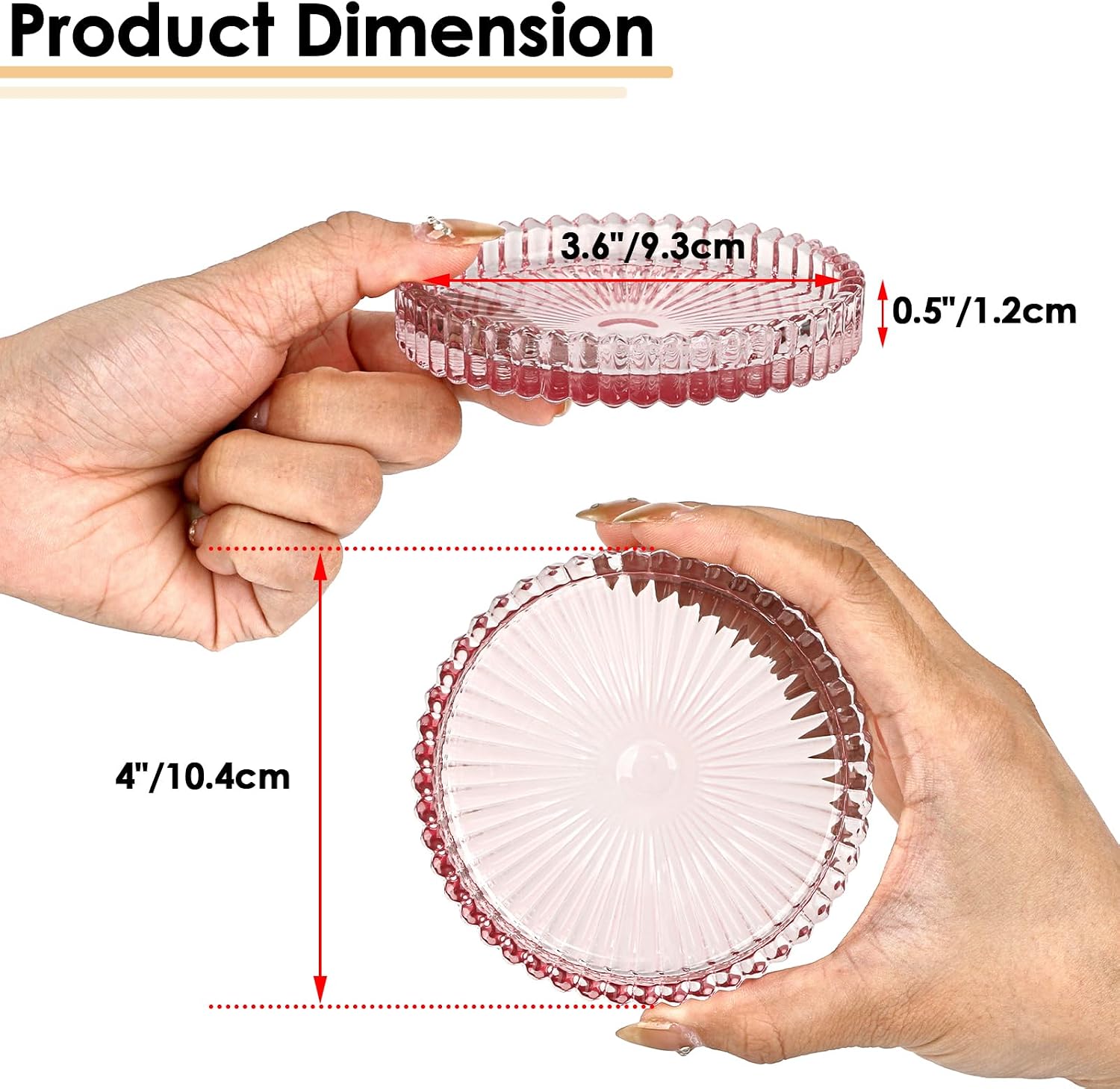 Modern Clear Coaster / Clear Pink / Set of 5