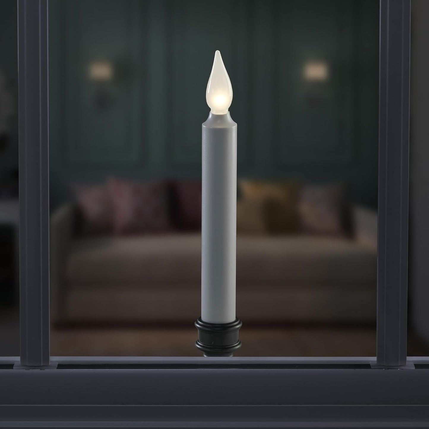 Bright White LED Battery Operated Window Candles, Bronze 4-Pack | Automatic Timer, Bright Hot Spot, Weighted Plastic
