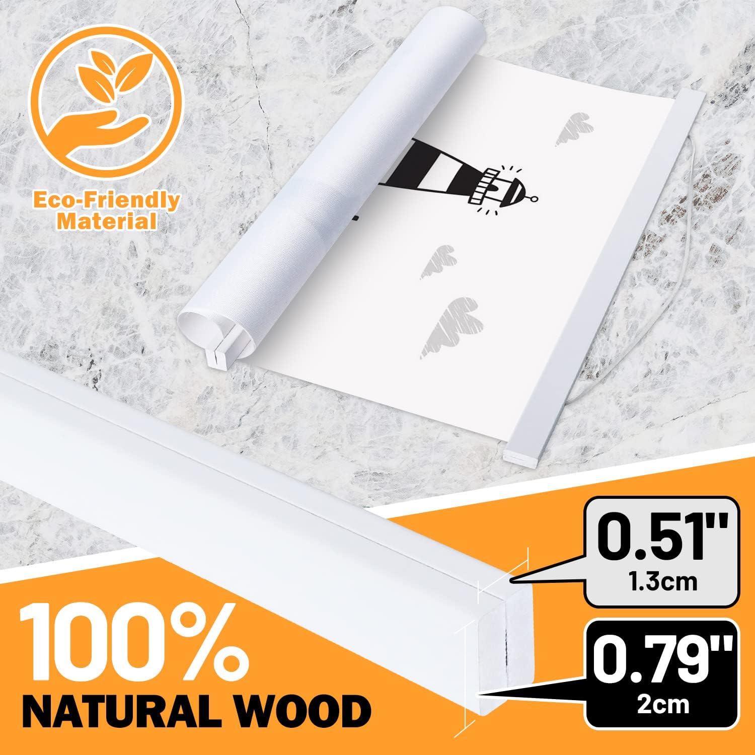Benjia 24x36 24x18 24x32 Poster Frame, Magnetic Light Wood Wooden Frame Frames Hanger for Photo Picture Canvas Artwork