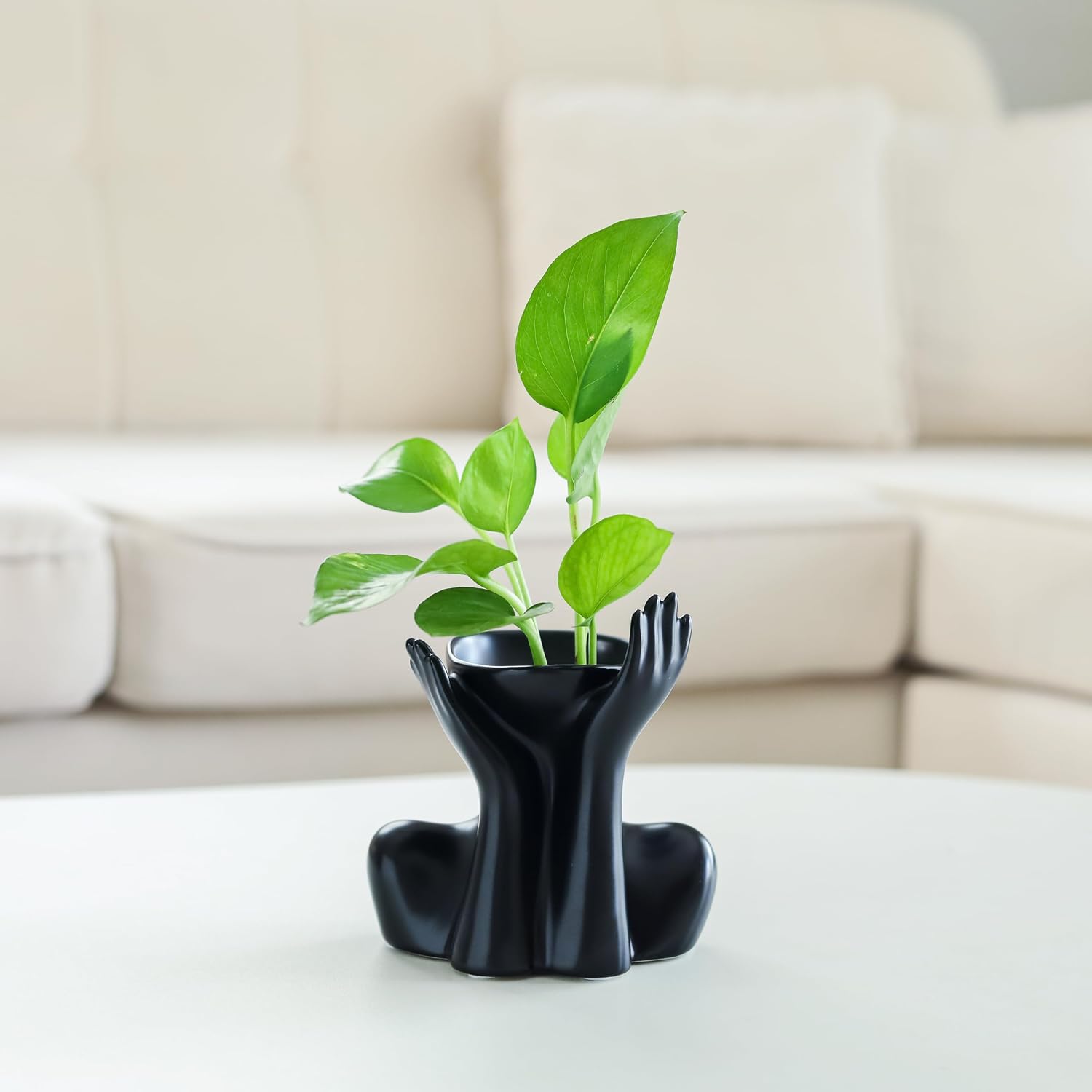 Black Hands Ceramic Vase / Echo-black