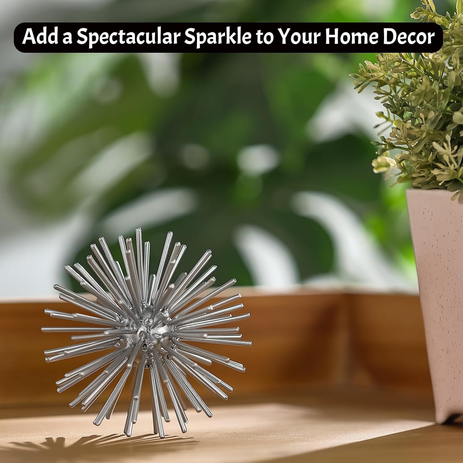 Metal Starburst Tabletop Sculpture Decor / Silver-starburst-4.2