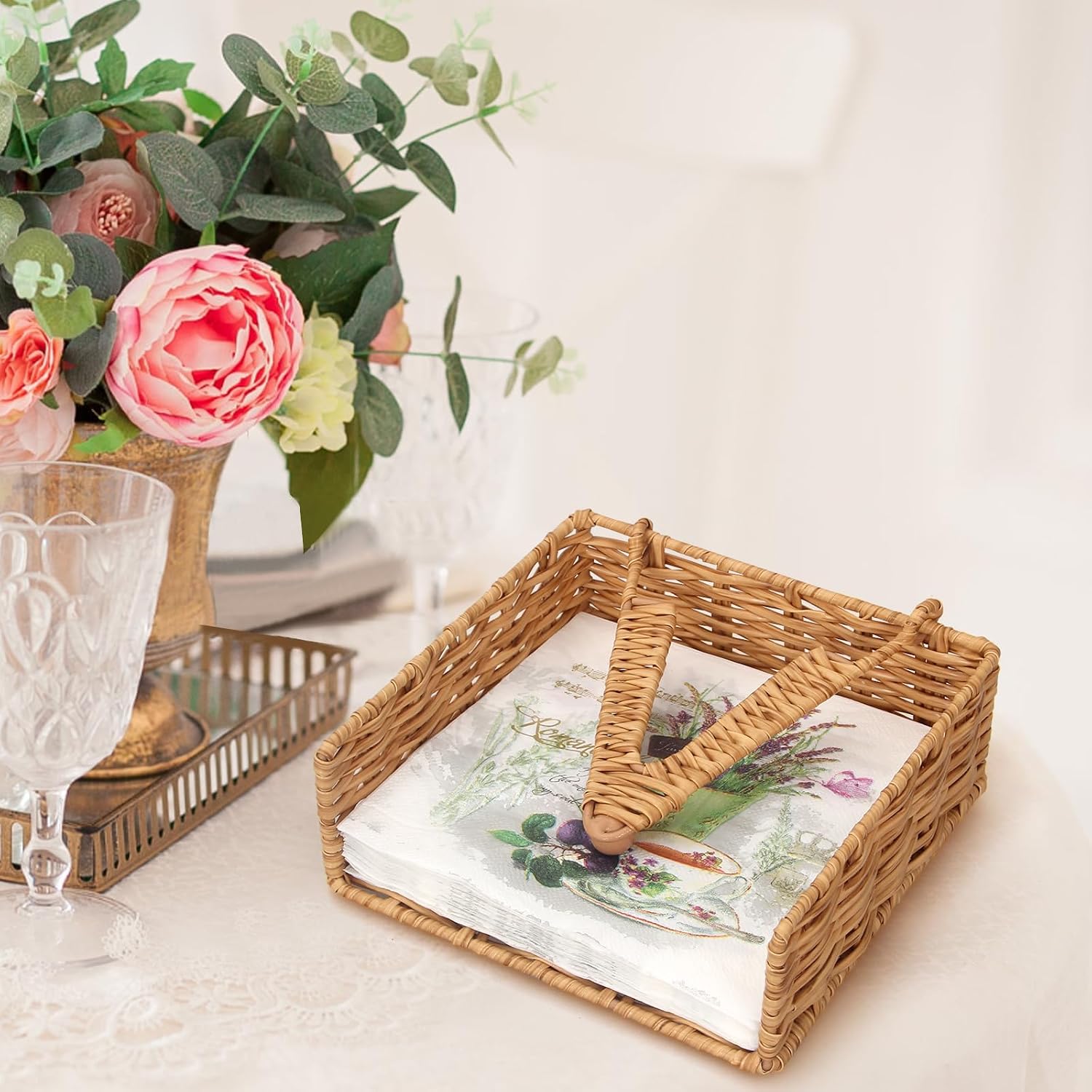 Weighted Napkin Holder Rattan Napkin Holders