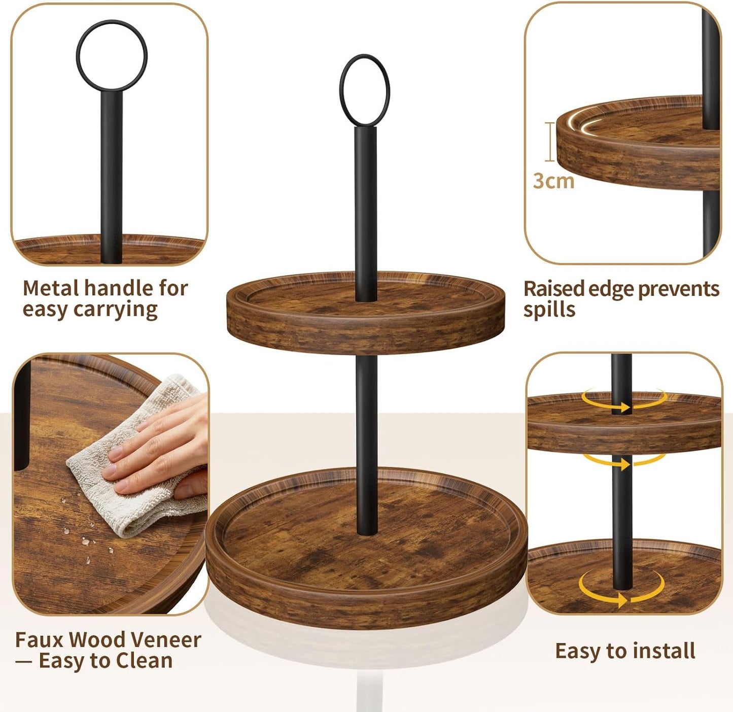 Farmhouse 2 Tier Serving Tray
