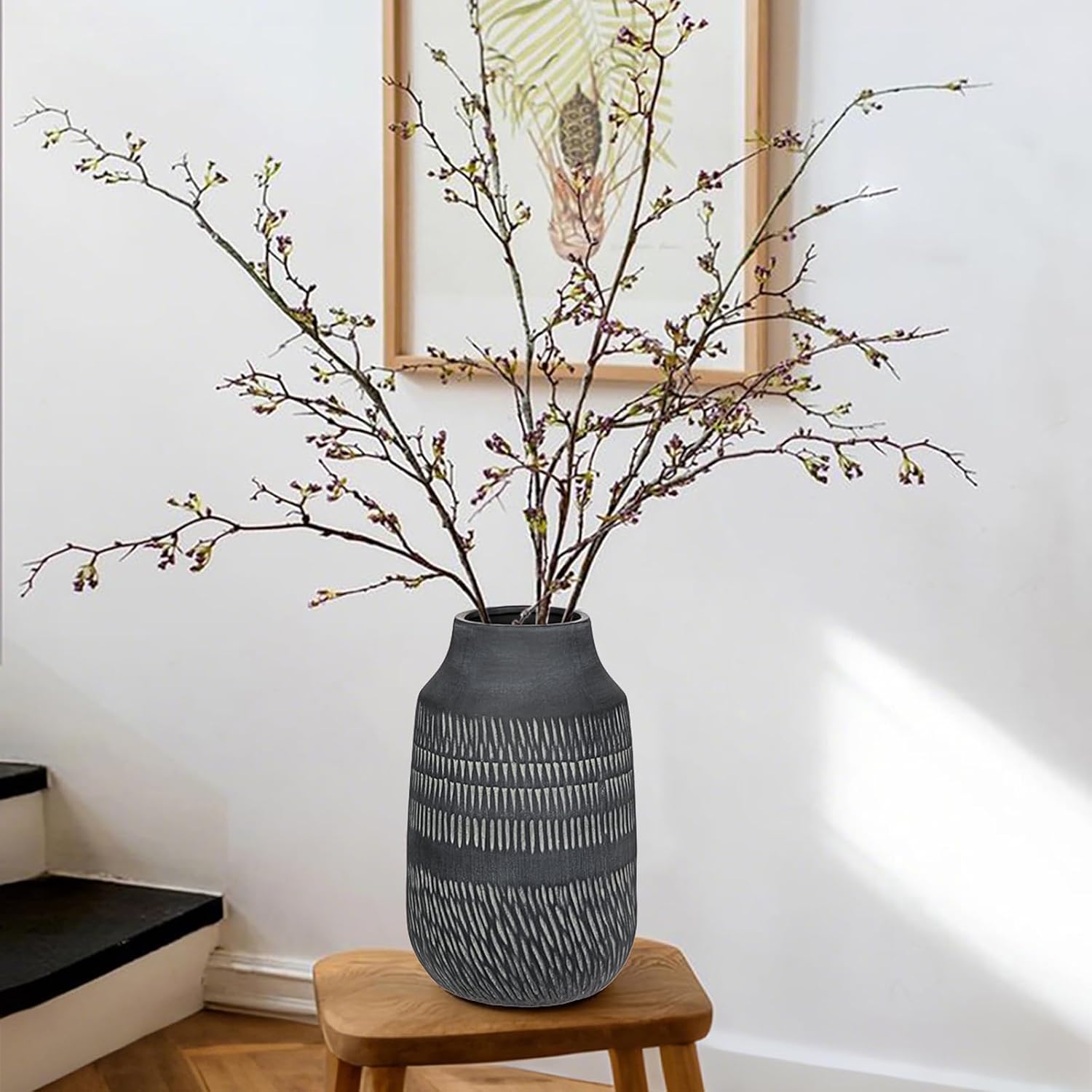 11" Rustic Farmhouse Vase / 11" Dark Gray