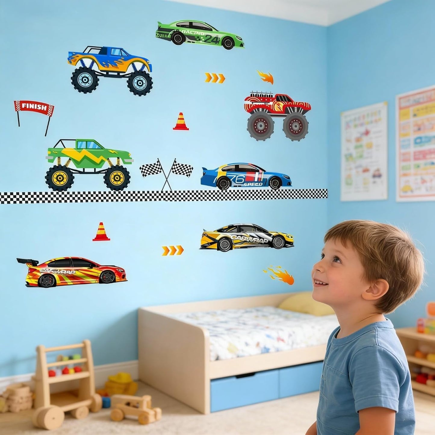 Car Wall Decals for Boys Kids / Race Car A