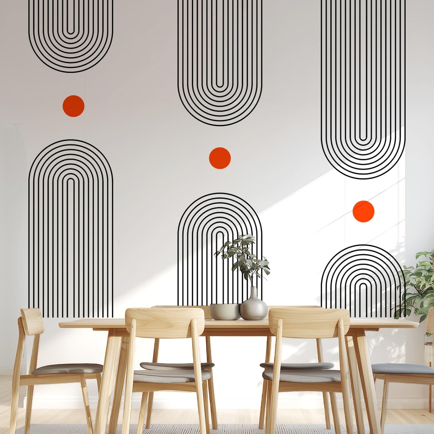 Boho Mid-Century Arch Wall Decals Peel and Stick / Boho#4 / Large