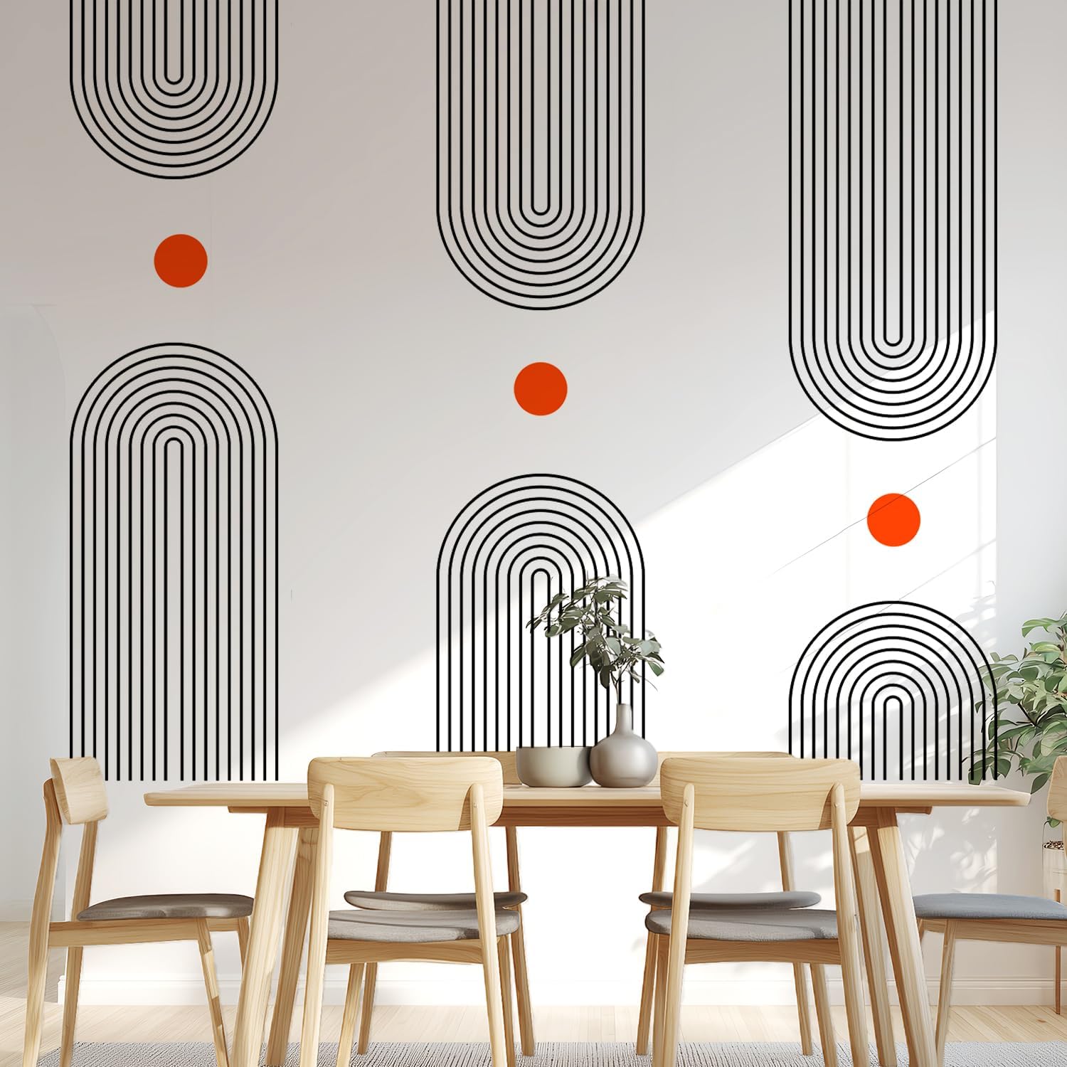 Boho Mid-Century Arch Wall Decals Peel and Stick / Boho#4 / Large