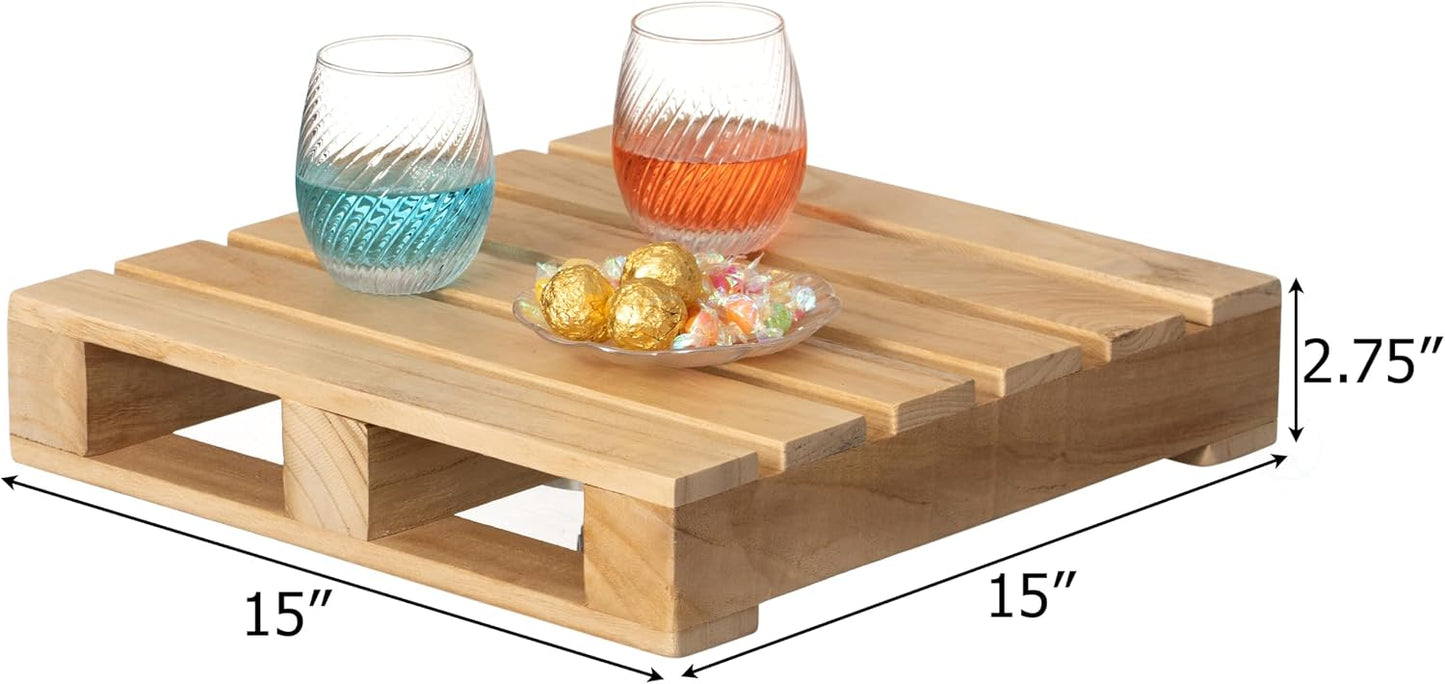 15- Rustic Wooden Pallet Display Stand Wood Riser / Natural / Set of 15