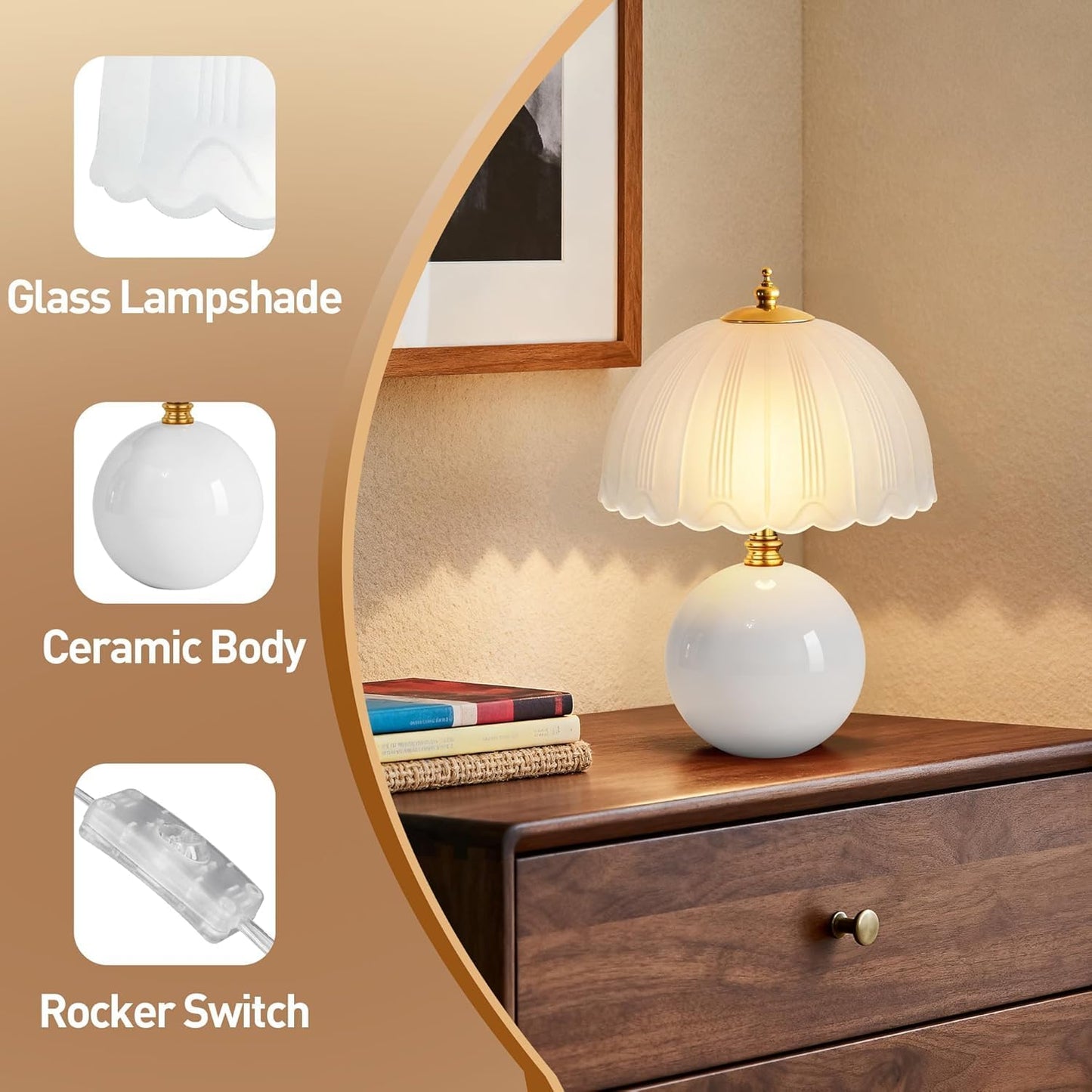 Small Bedside Ceramic lamp