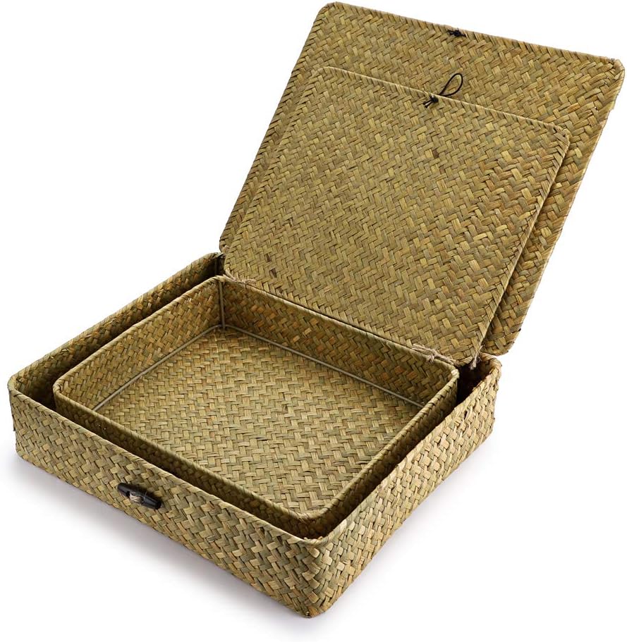 Natural Seagrass Storage Bins / Small+large / Natural Color