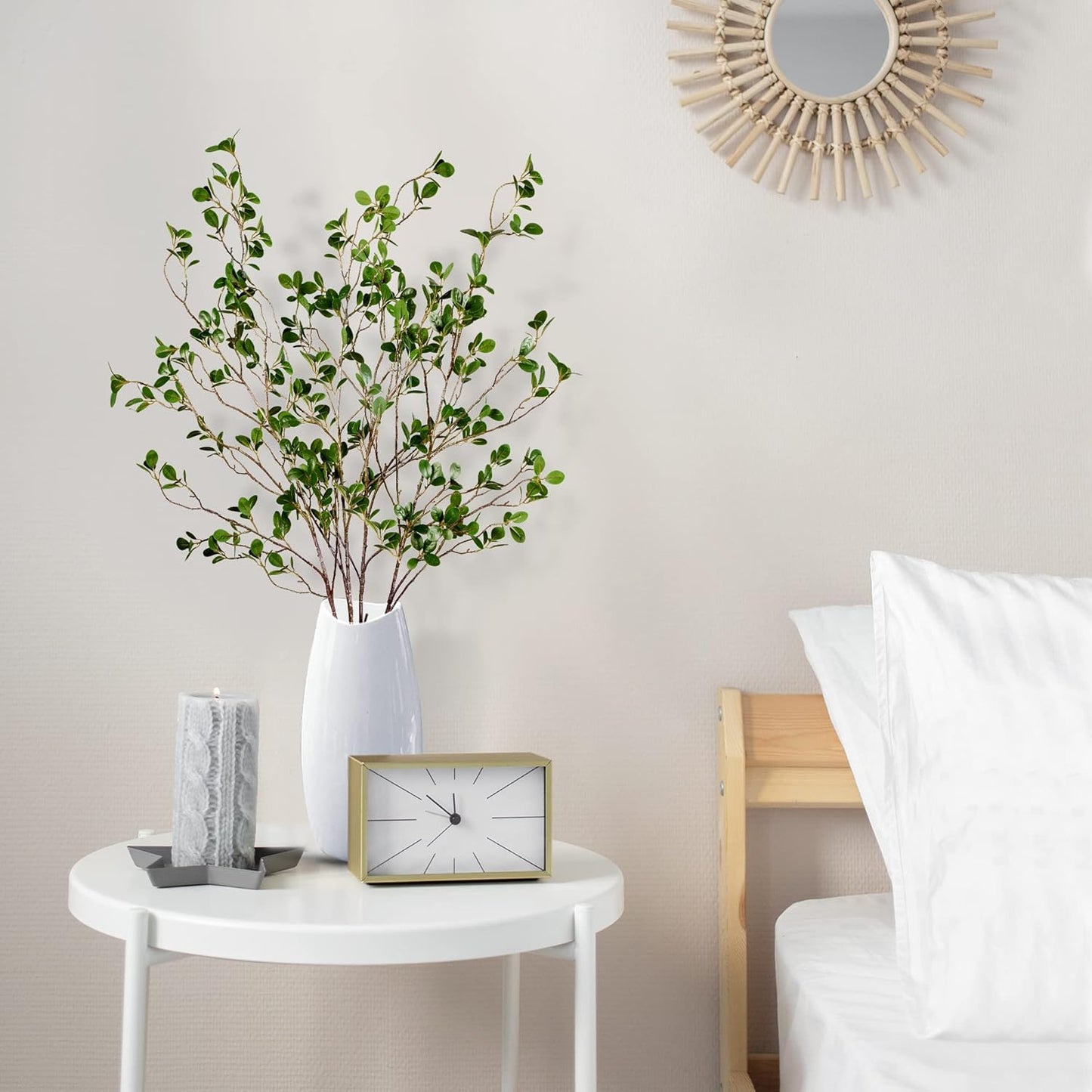43’’ Artificial Ficus Branches Faux Leaf Spray Eucalyptus Branches Artificial / Green / Set of 4