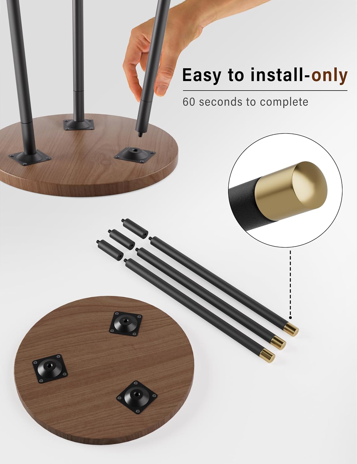 Plant Stand Indoor 2 Pack: Adjustable Wood 16'' Indoor Plant Stand | Mid Century Modern Decor Corner Plant Stands for