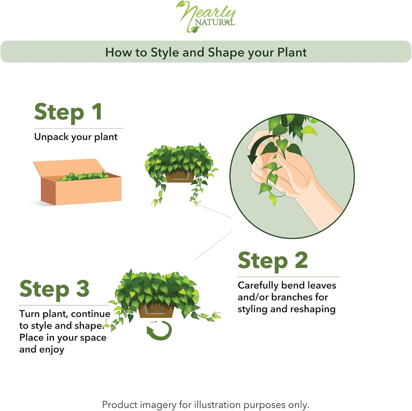 . Pothos Ledge Plant Silk Plant / Green / 15 Inch
