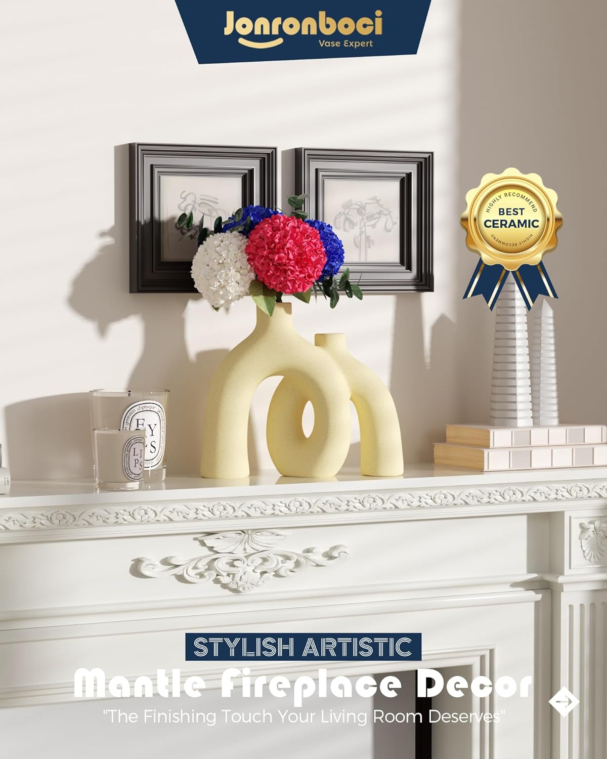 Modern Nordic Boho Style Vases Home Decor / Beige