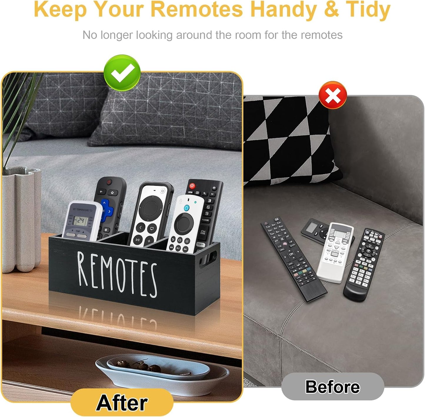 Remote Control Holder / Black-3slot
