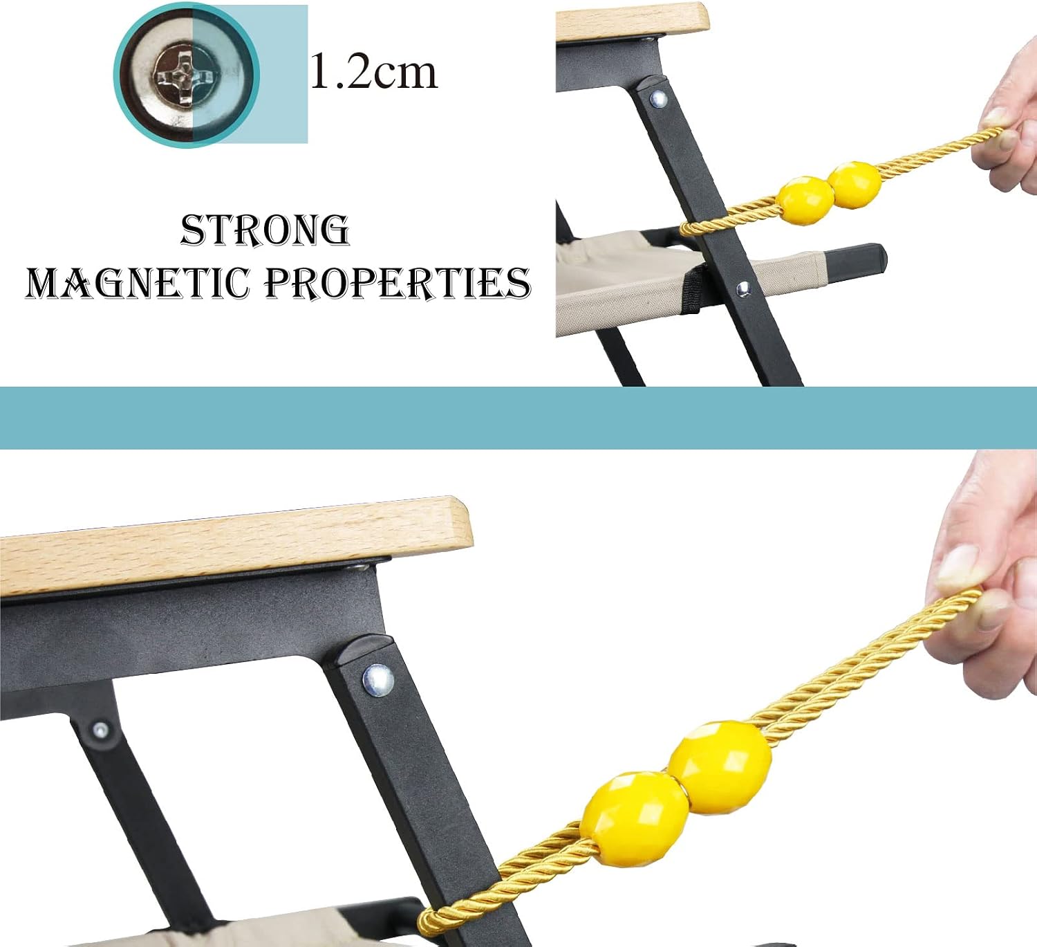Strong Magnetic Curtain Tiebacks Decorative Rope Tie Backs Holdbacks Porlau | 6 Pack Yellow Outdoor Curtain Rope