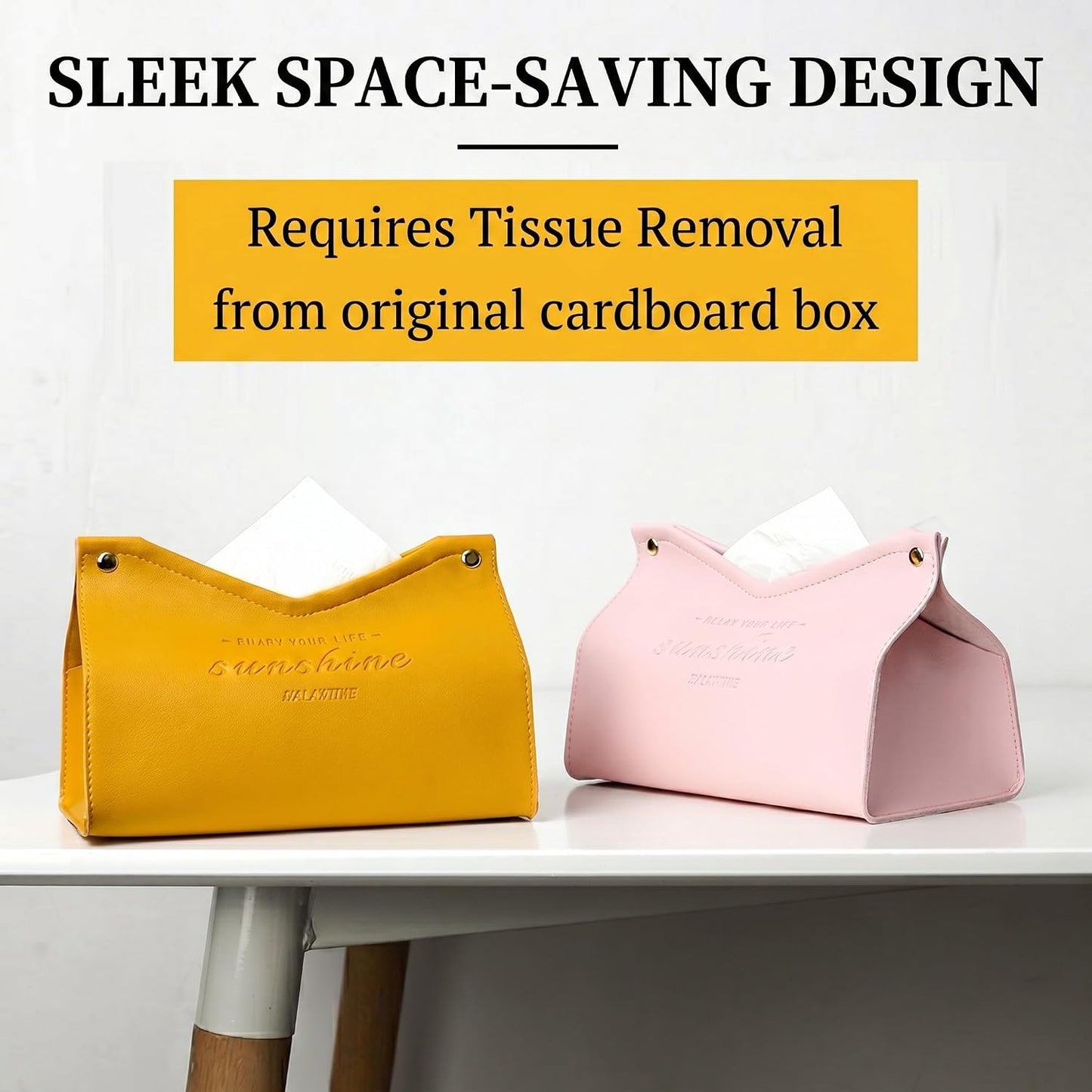 Tissue Box Cover Rectangle / 03- Yellow