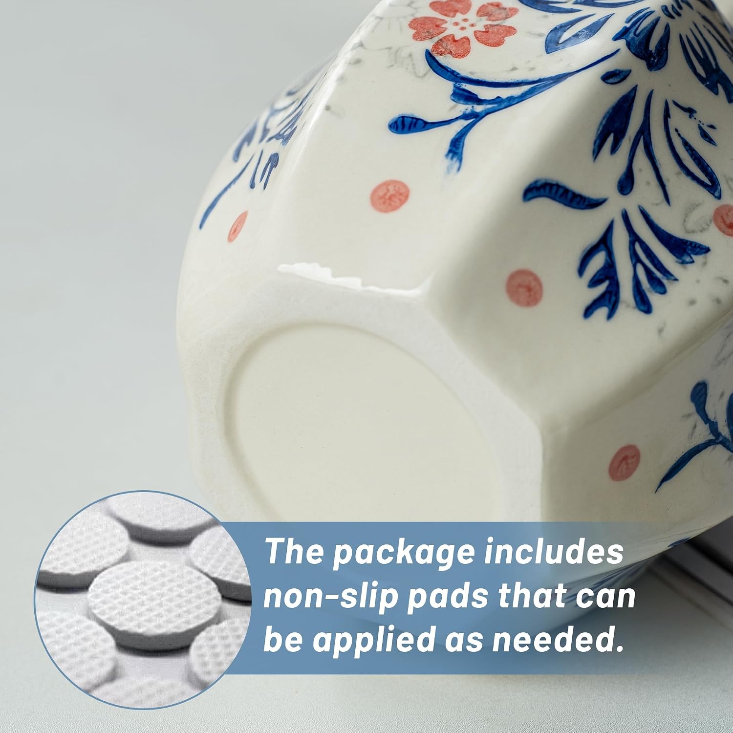 Small and White Ceramic Vase / Vase-u01 / 6 INCH / Blue