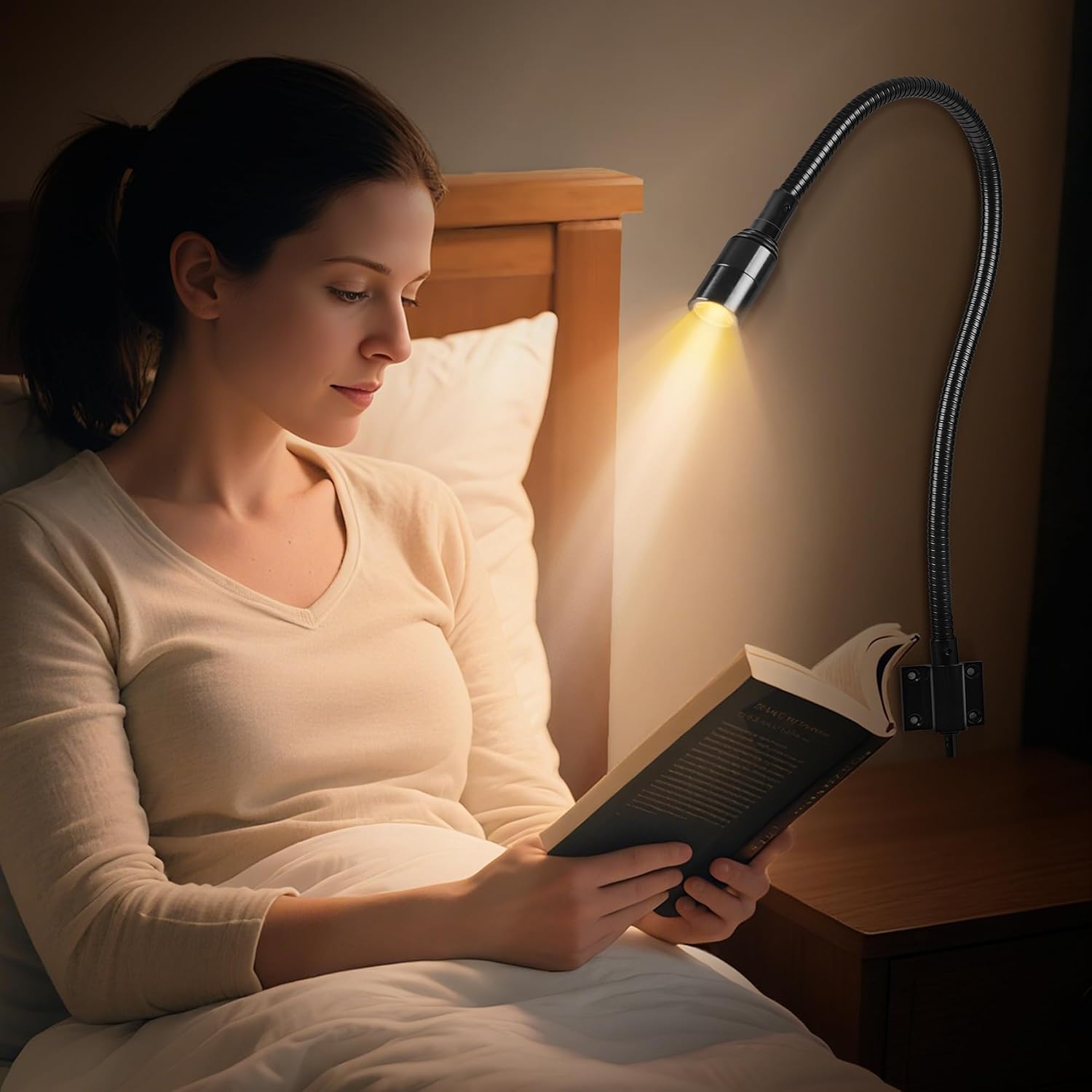 Reading LED Light Bedside Wall Mount Adjustable Gooseneck Black | Reading Lights | Flexible Gooseneck Lamp, Perfect
