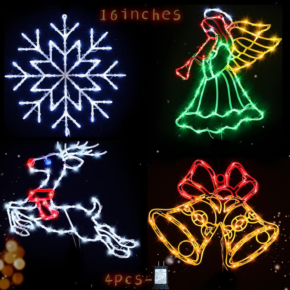 TRWYMZ Christmas Decorations - 16" Christmas Window Silhouette Lights