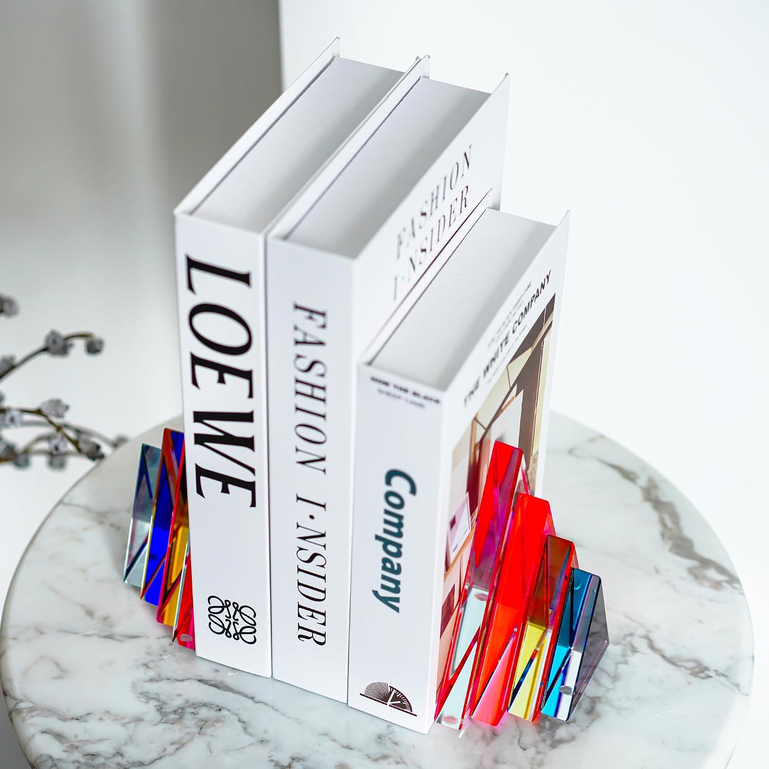 1Pair 3Lbs Crystal Bookends / Triangle