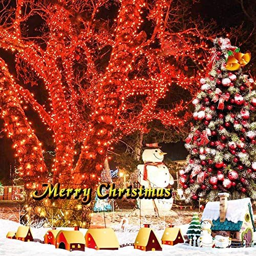 Joomer Solar Christmas Lights Outdoor,2PACK Total 144FT 400LED, Red