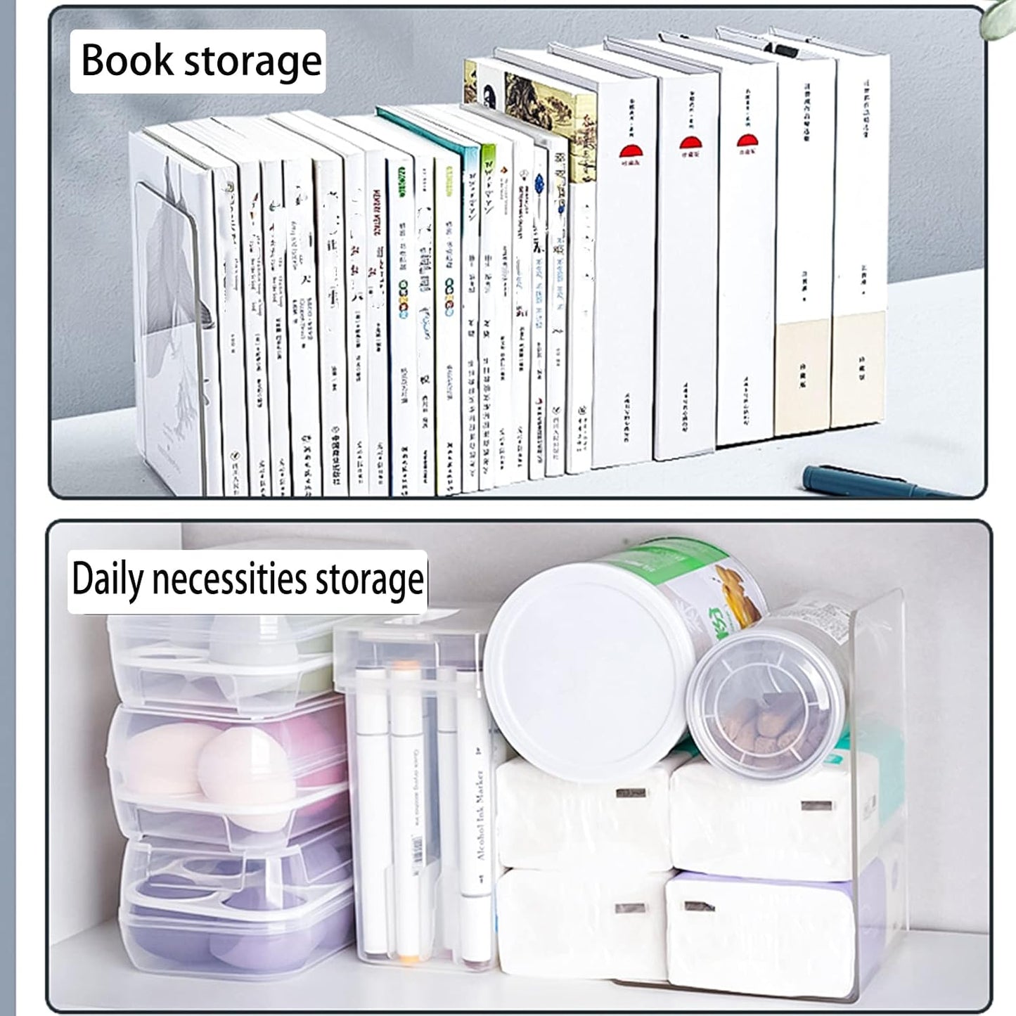 Book Ends Bookends Acrylic / Clear / Set of 8