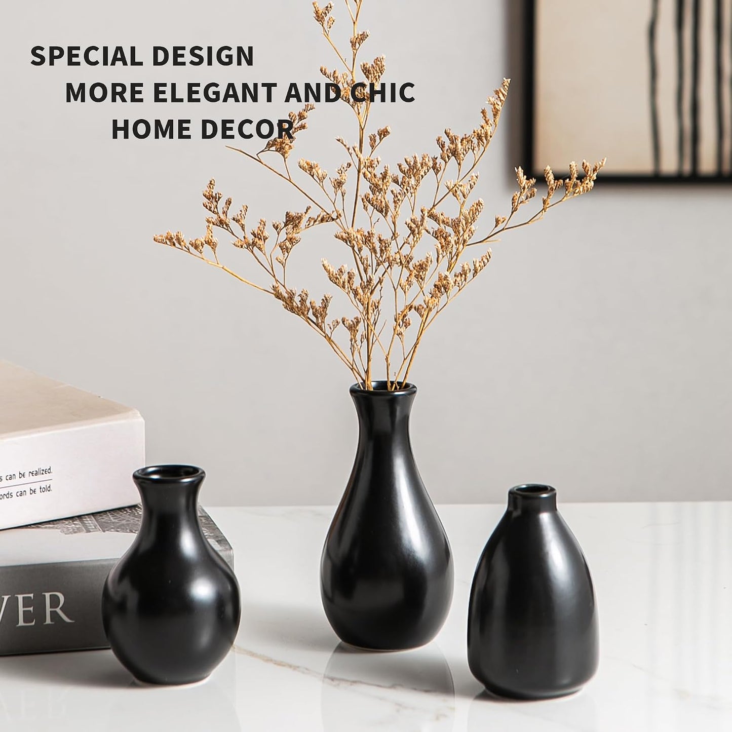 Ceramic Bud Vases / Black Bud Vases / Set of 12